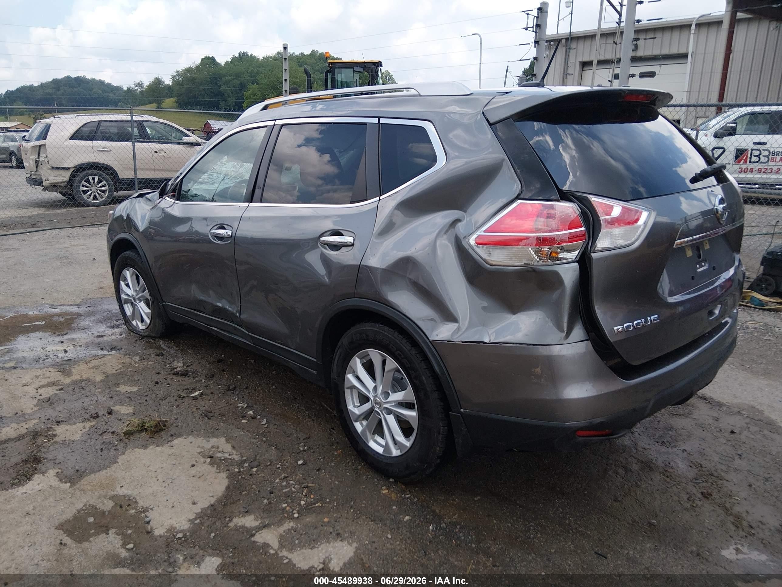 2015 Nissan Rogue Sv Gray vin: KNMAT2MV6FP553216