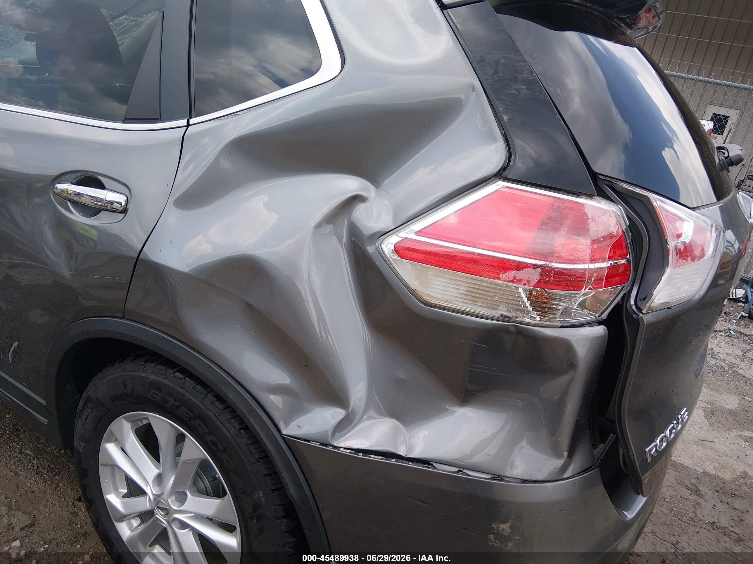2015 Nissan Rogue Sv Gray vin: KNMAT2MV6FP553216