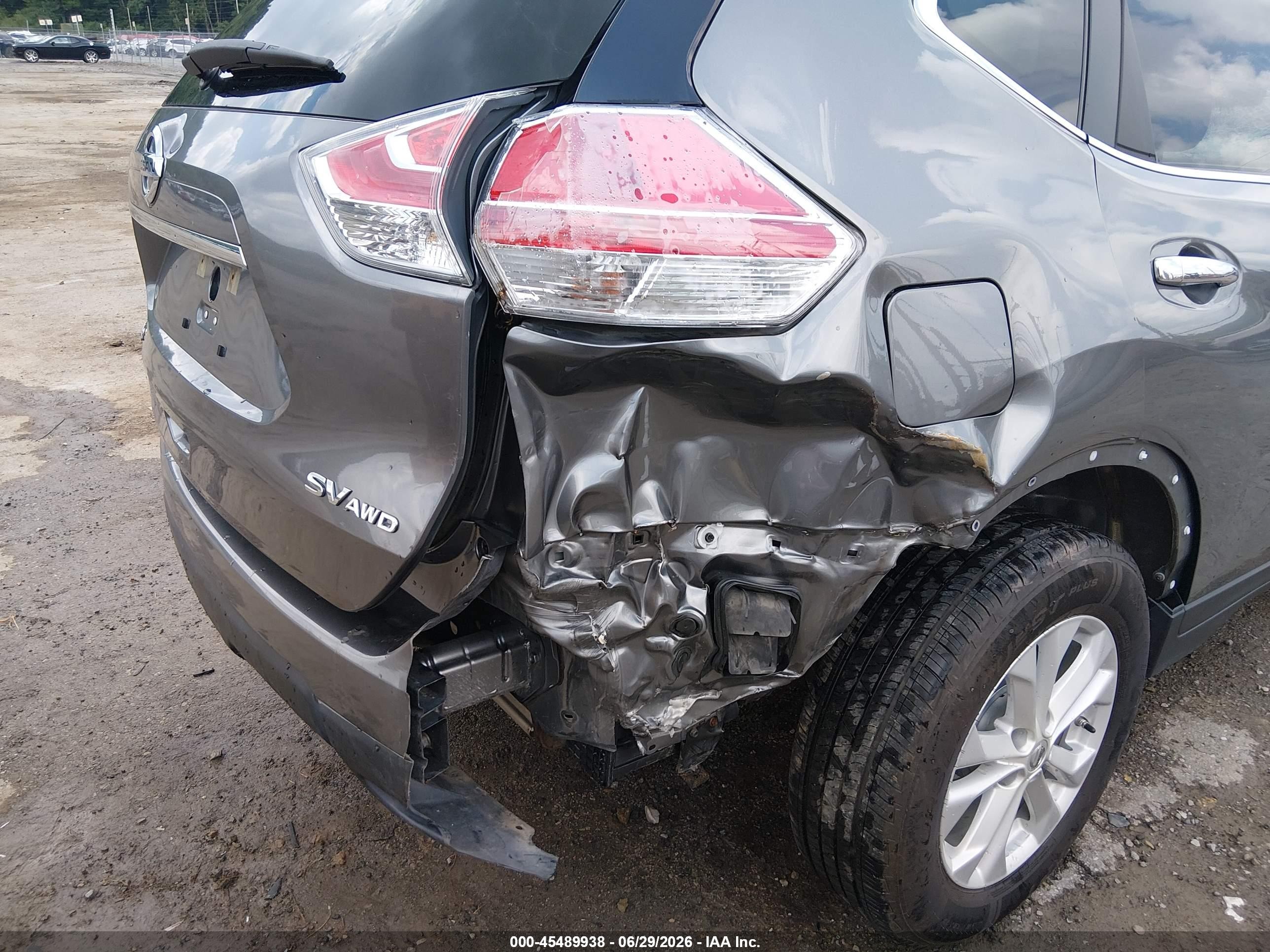 2015 Nissan Rogue Sv Gray vin: KNMAT2MV6FP553216