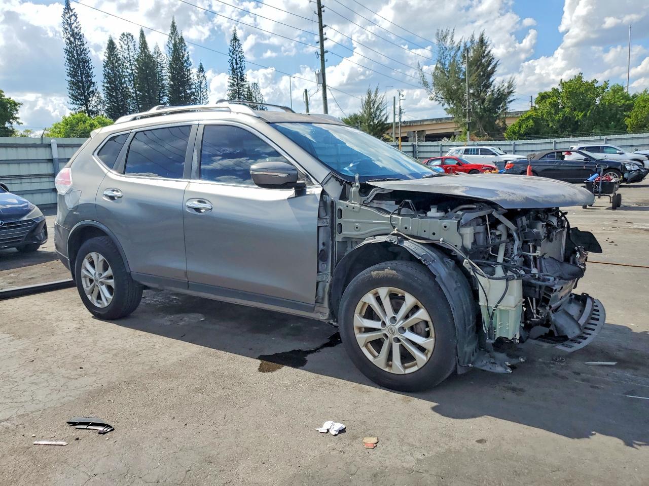 2015 Nissan Rogue Sv Gray vin: KNMAT2MV6FP569271