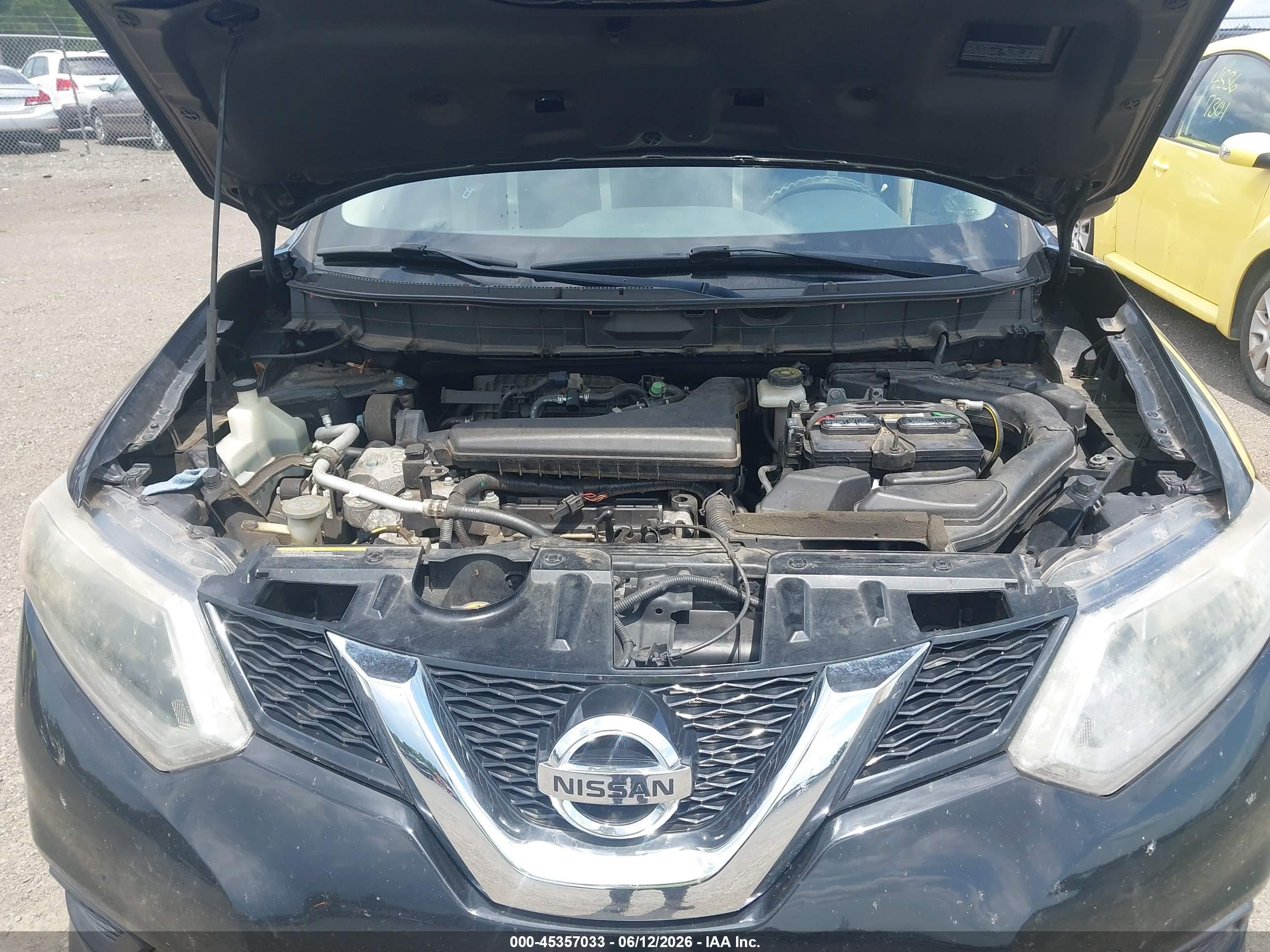 2015 Nissan Rogue S Черный vin: KNMAT2MV6FP592002