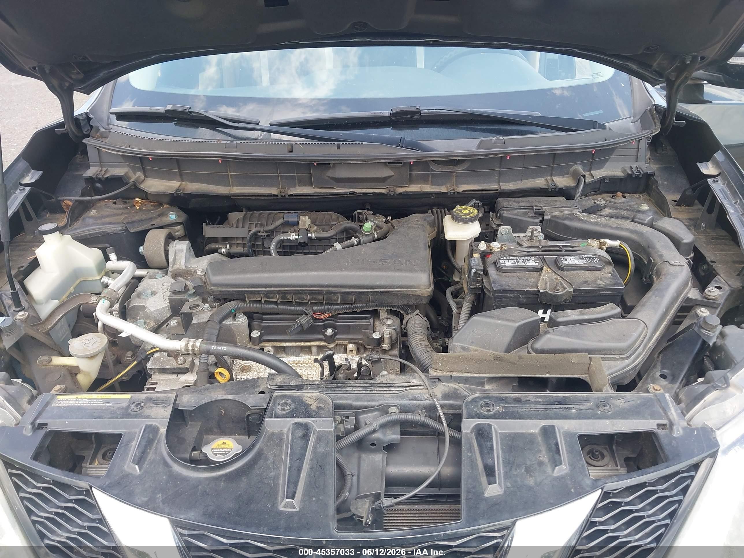 2015 Nissan Rogue S Черный vin: KNMAT2MV6FP592002