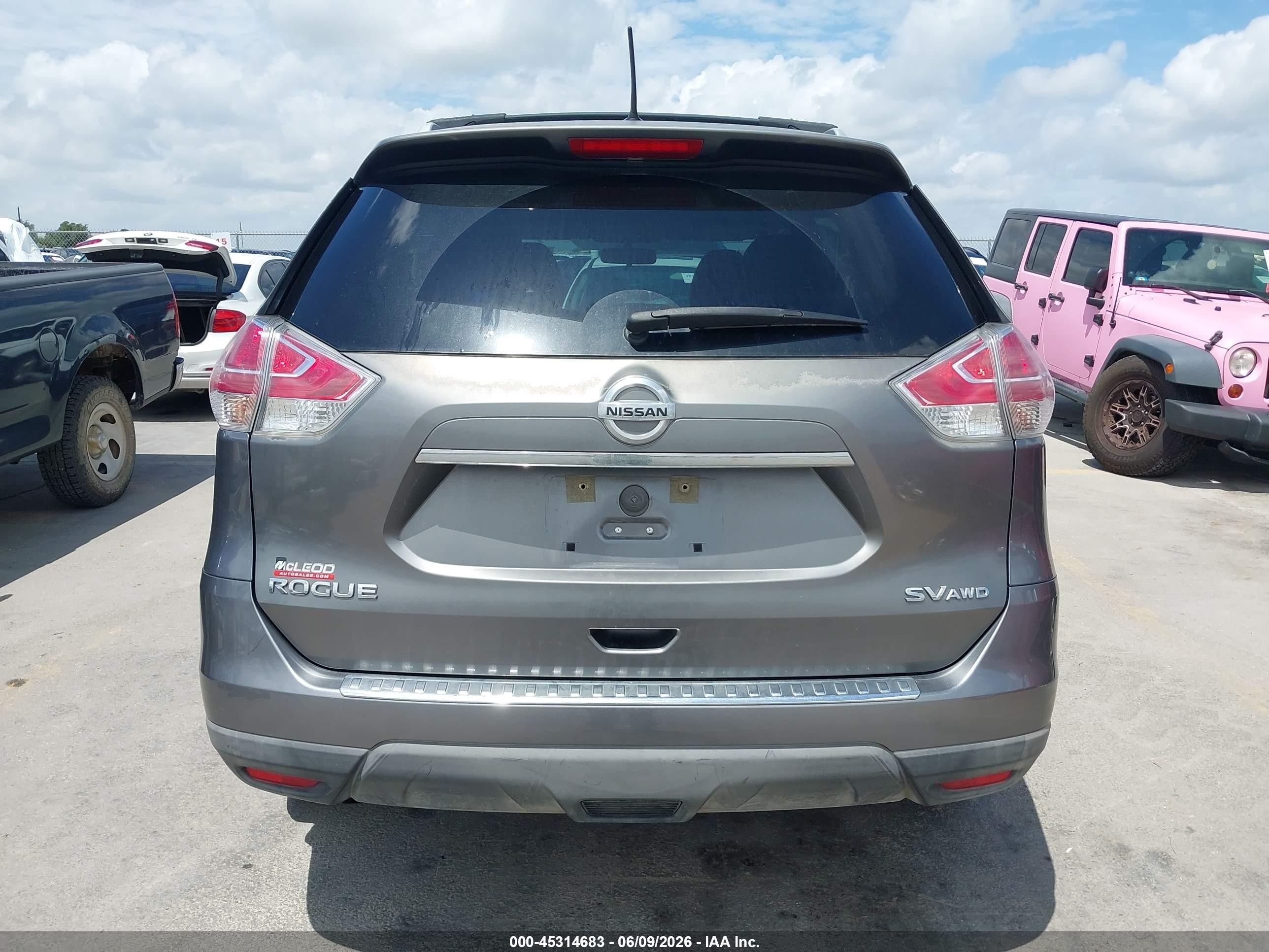2016 Nissan Rogue Sv Gray vin: KNMAT2MV6GP676970
