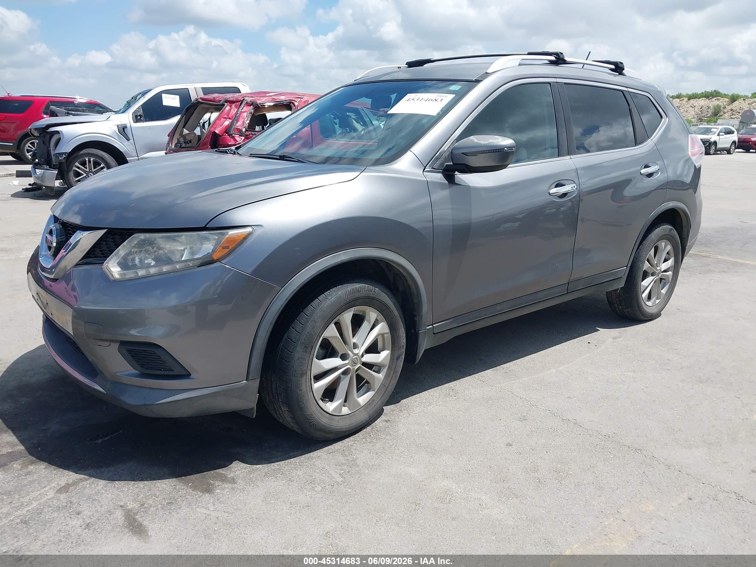 2016 Nissan Rogue Sv Gray vin: KNMAT2MV6GP676970