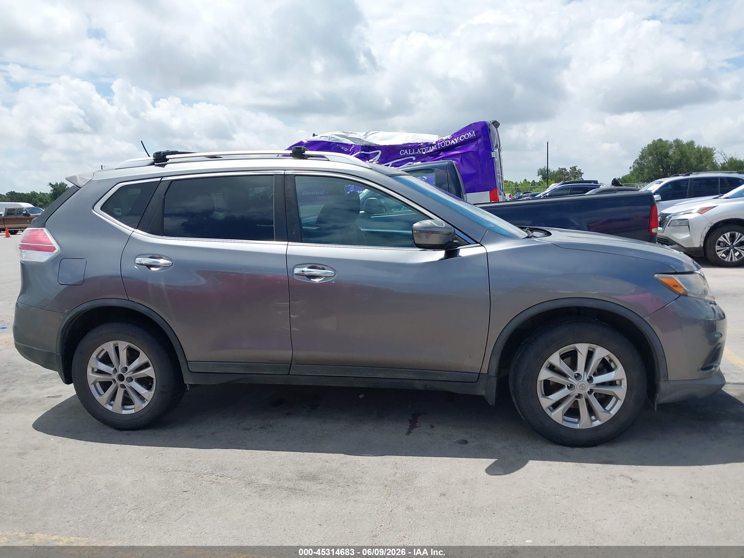 2016 Nissan Rogue Sv Gray vin: KNMAT2MV6GP676970