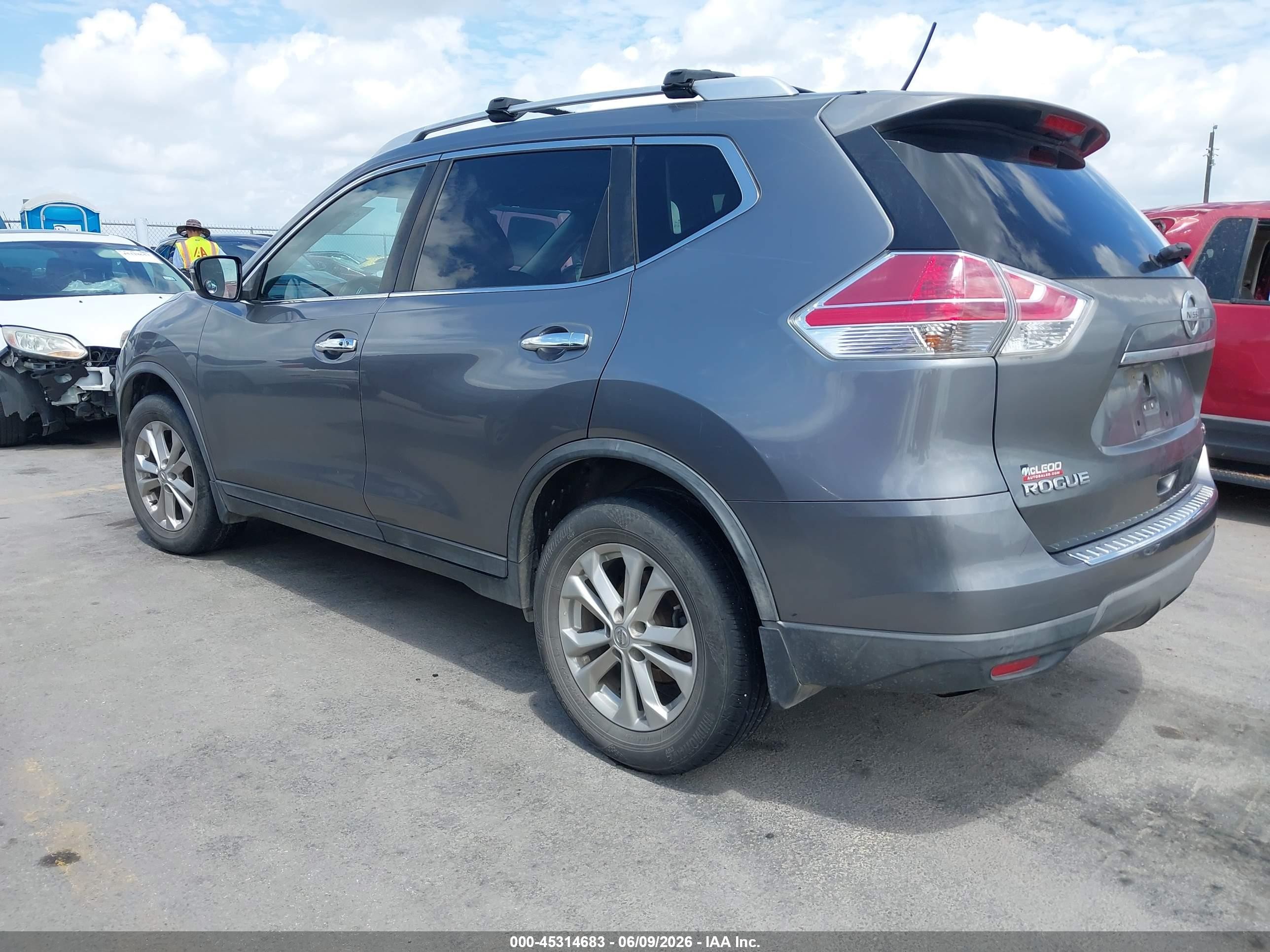 2016 Nissan Rogue Sv Gray vin: KNMAT2MV6GP676970
