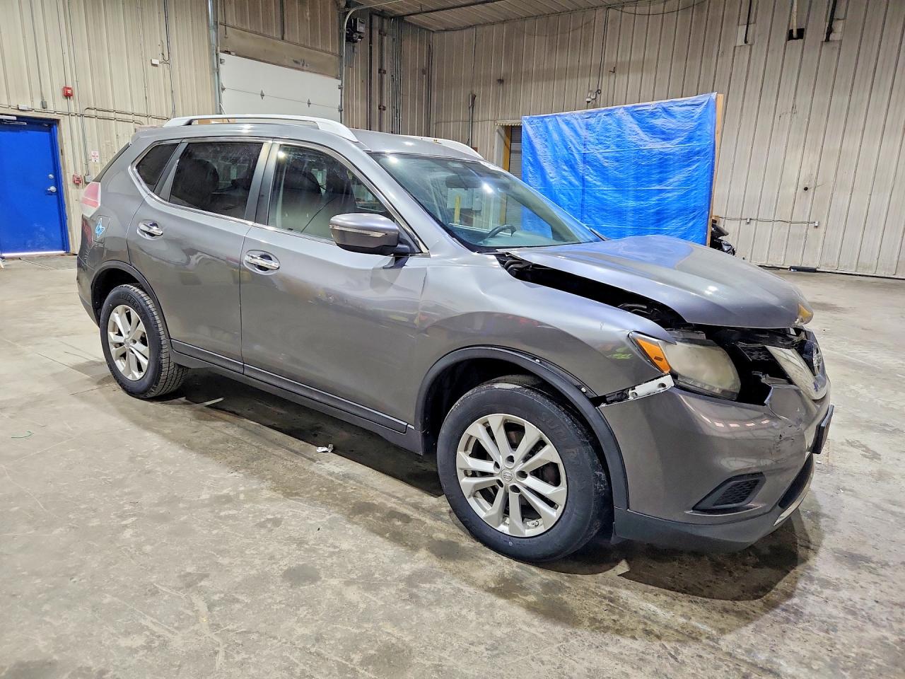2015 Nissan Rogue Sv Gray vin: KNMAT2MV7FP504218