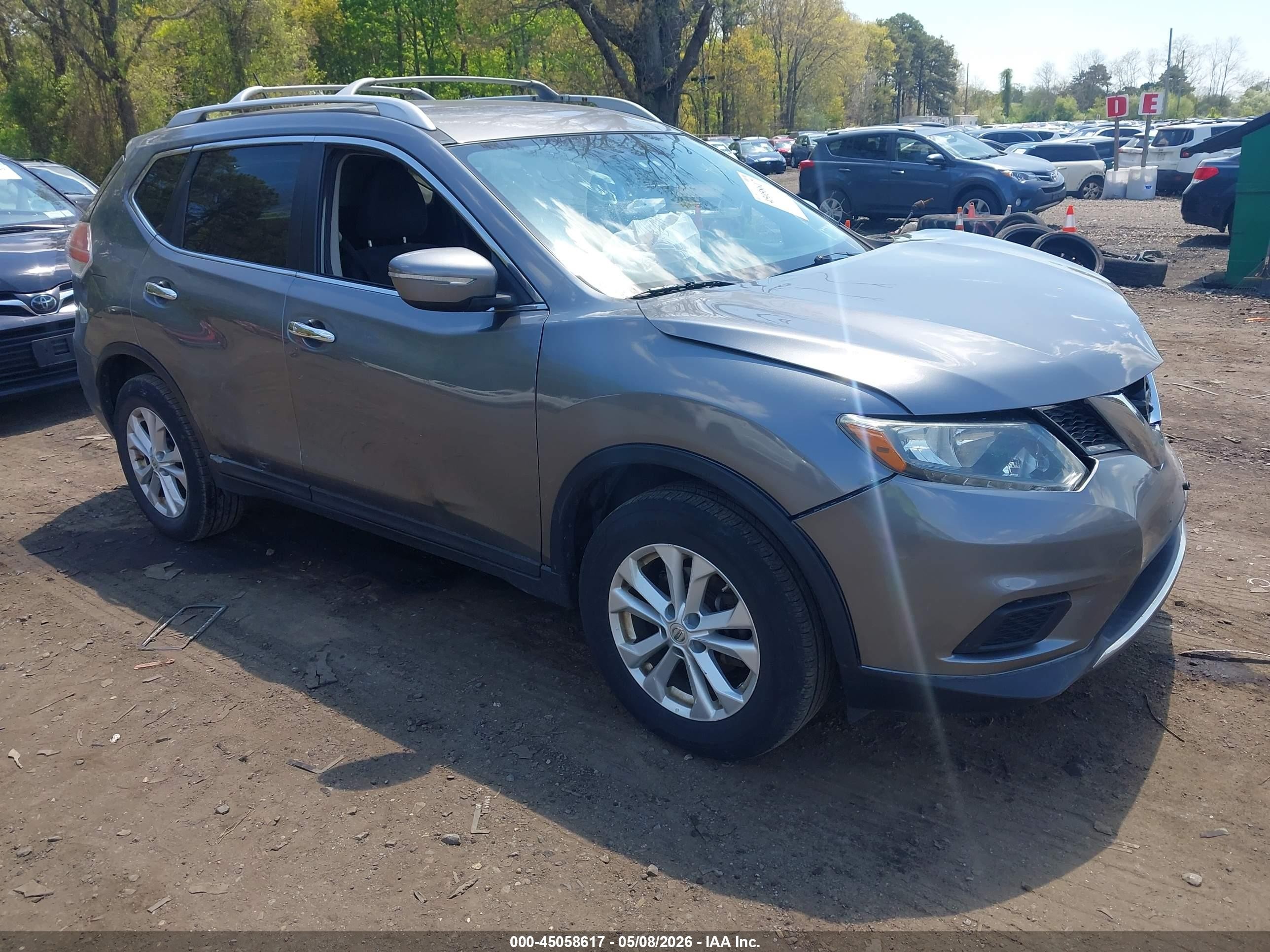 2015 Nissan Rogue Sv Gray vin: KNMAT2MV7FP505546