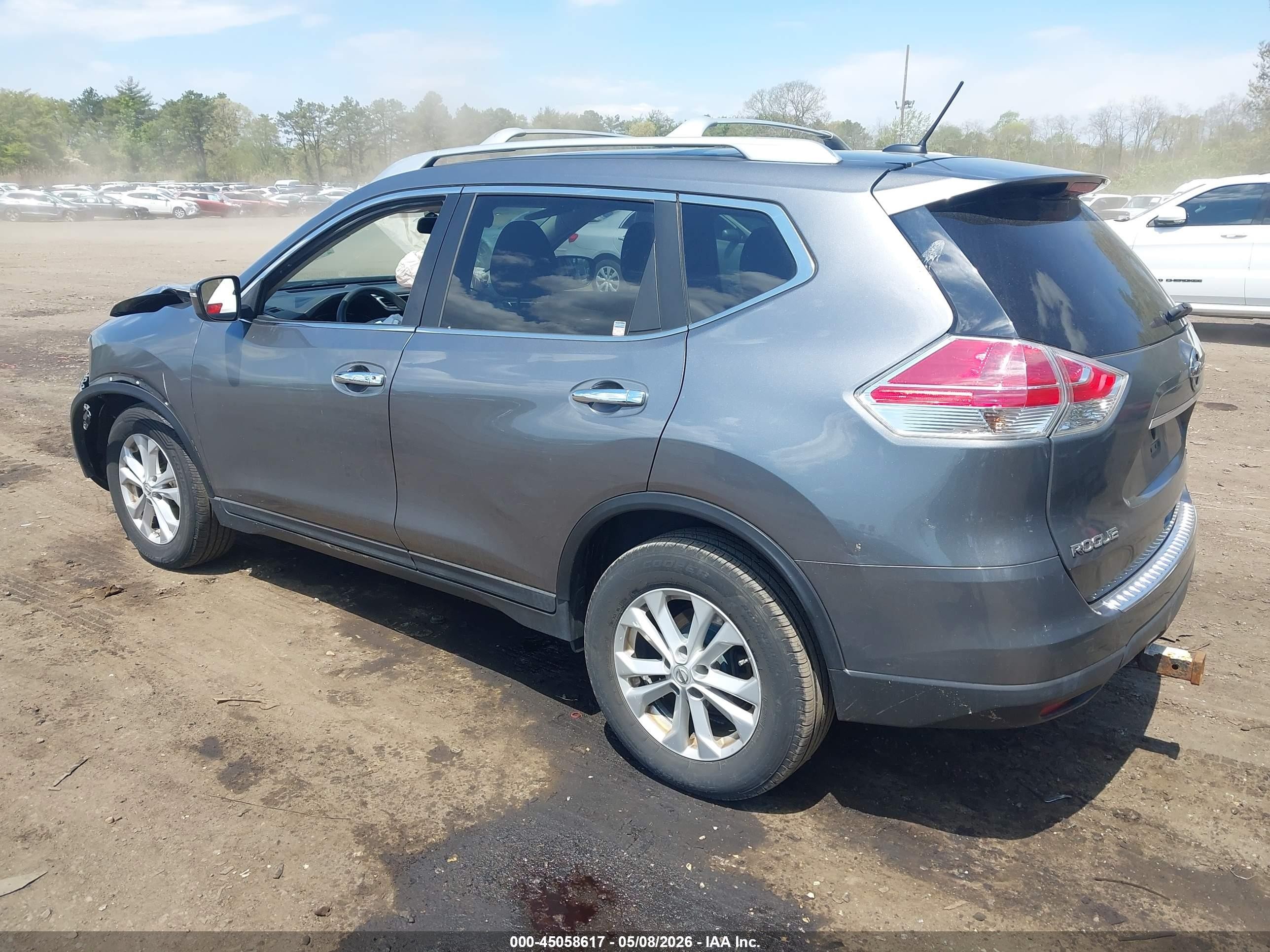 2015 Nissan Rogue Sv Gray vin: KNMAT2MV7FP505546