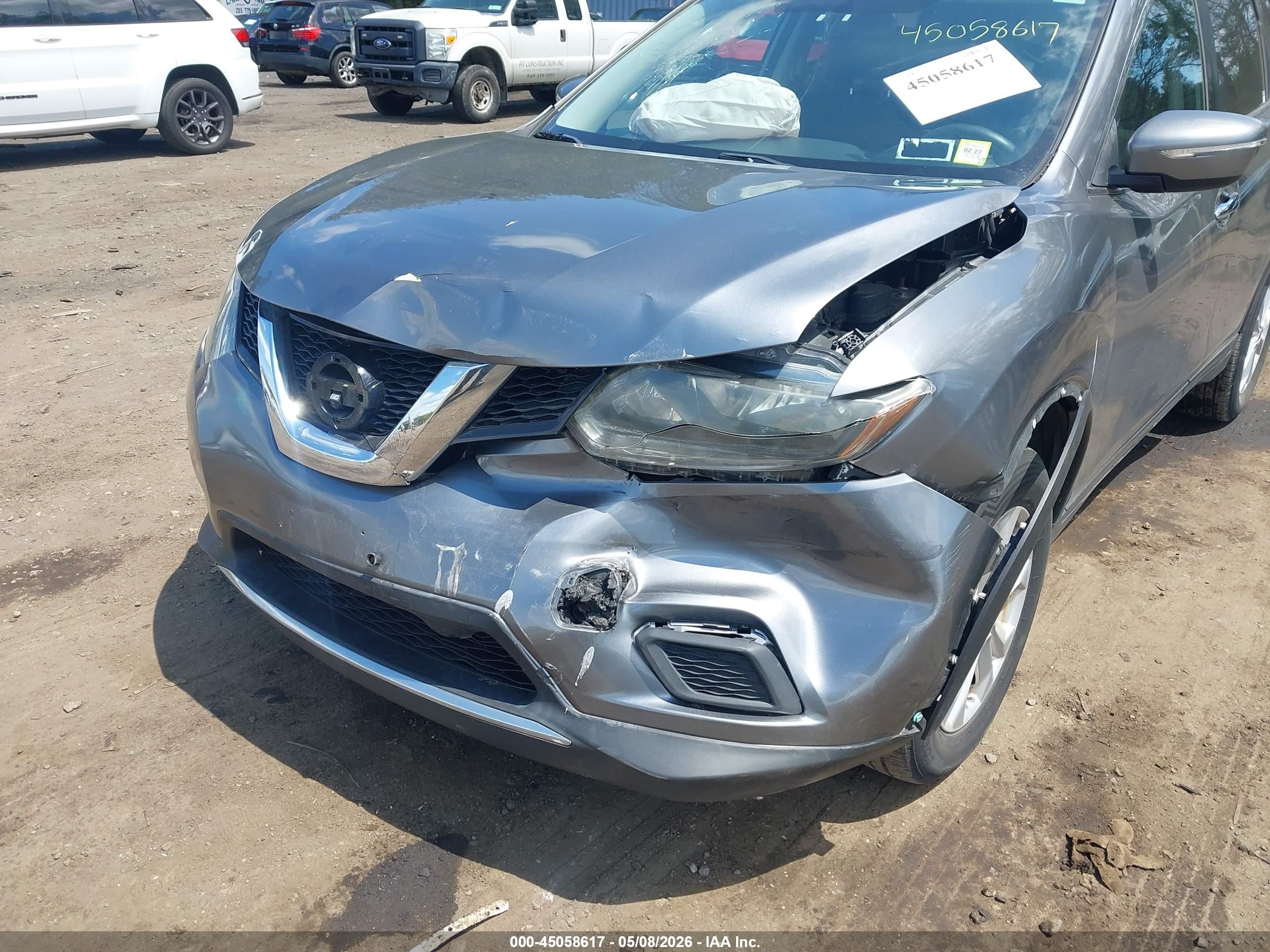 2015 Nissan Rogue Sv Gray vin: KNMAT2MV7FP505546