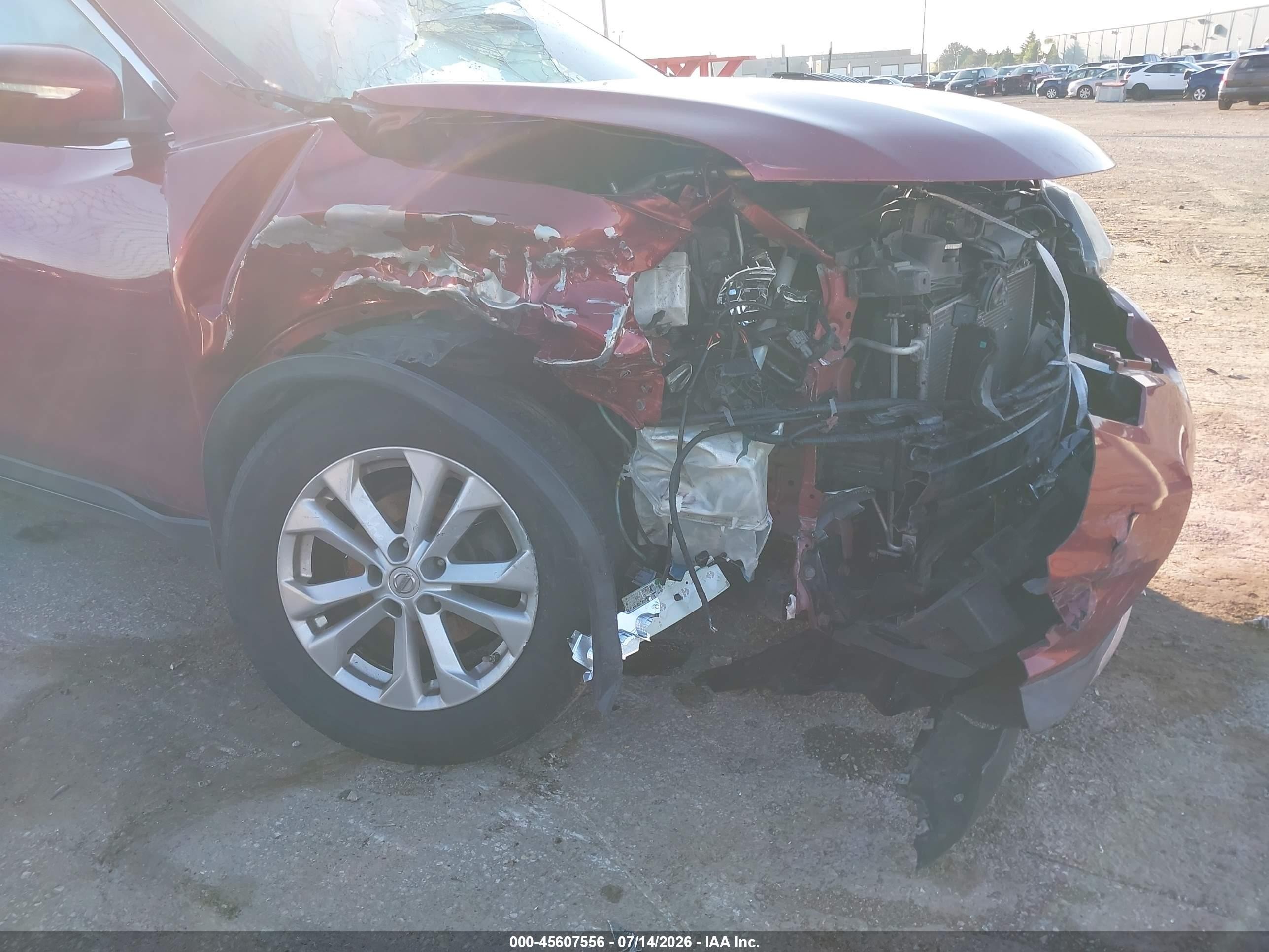 2015 Nissan Rogue Sv Burgundy vin: KNMAT2MV7FP508897