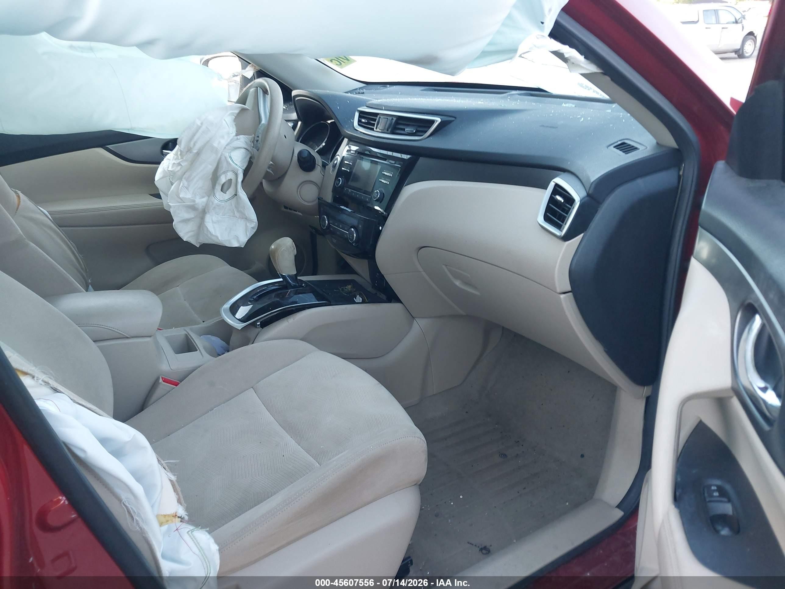 2015 Nissan Rogue Sv Burgundy vin: KNMAT2MV7FP508897