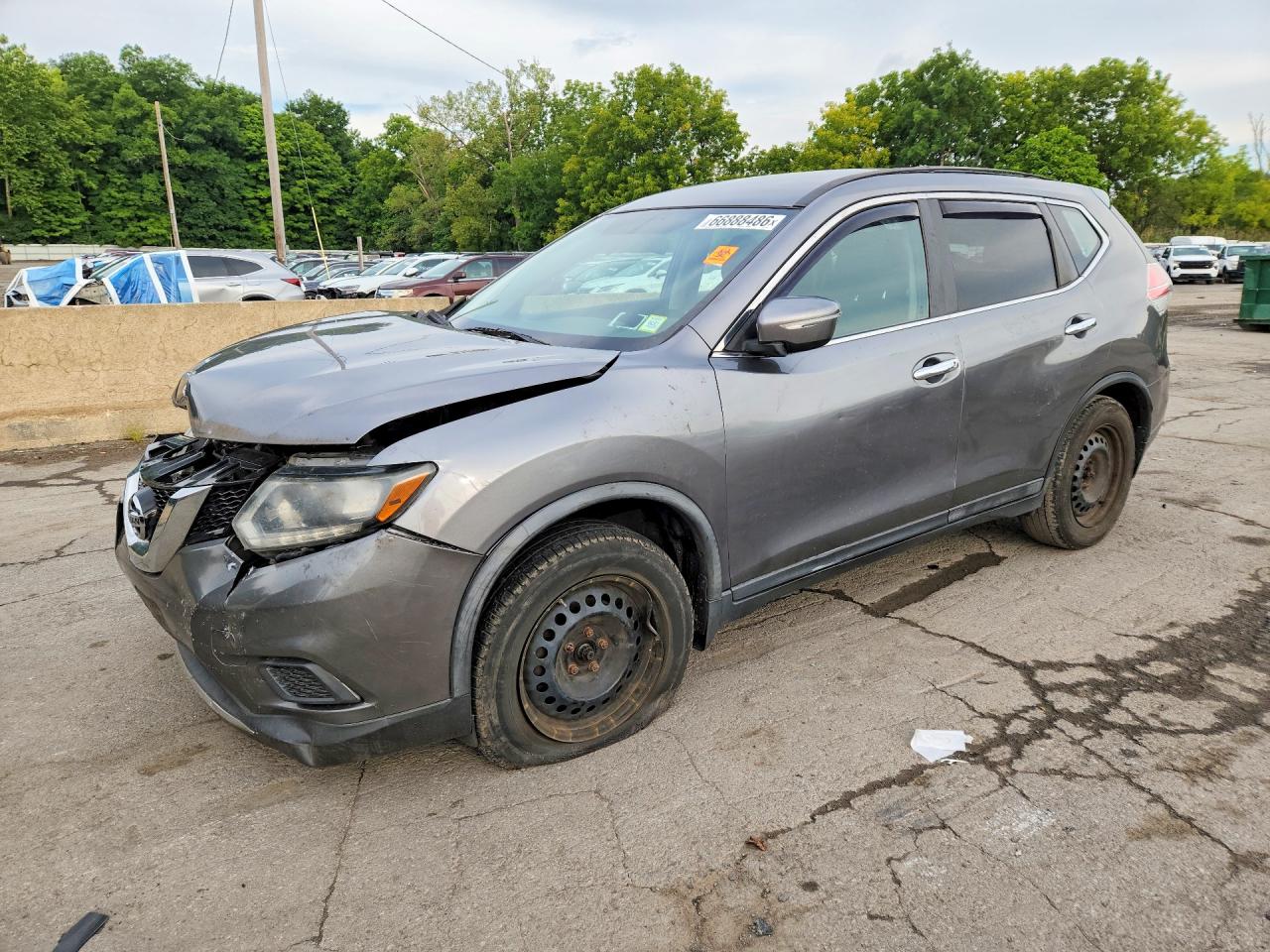 2015 Nissan Rogue S Gray vin: KNMAT2MV7FP511377
