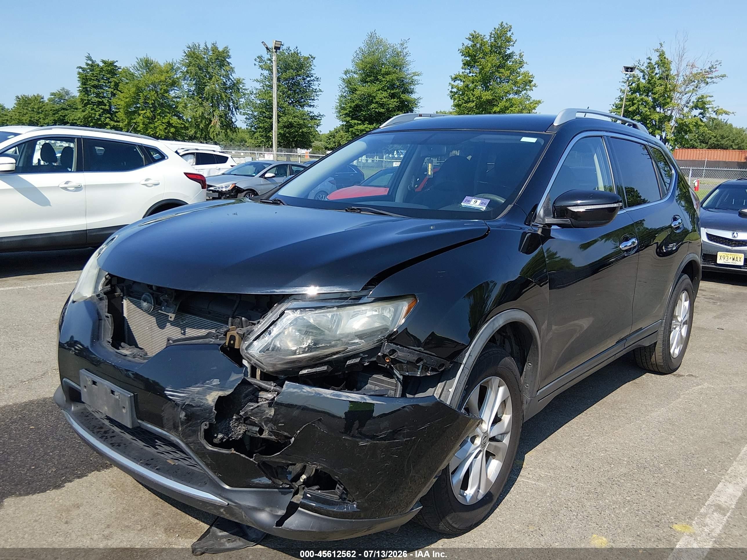 2015 Nissan Rogue Sv Black vin: KNMAT2MV7FP511637