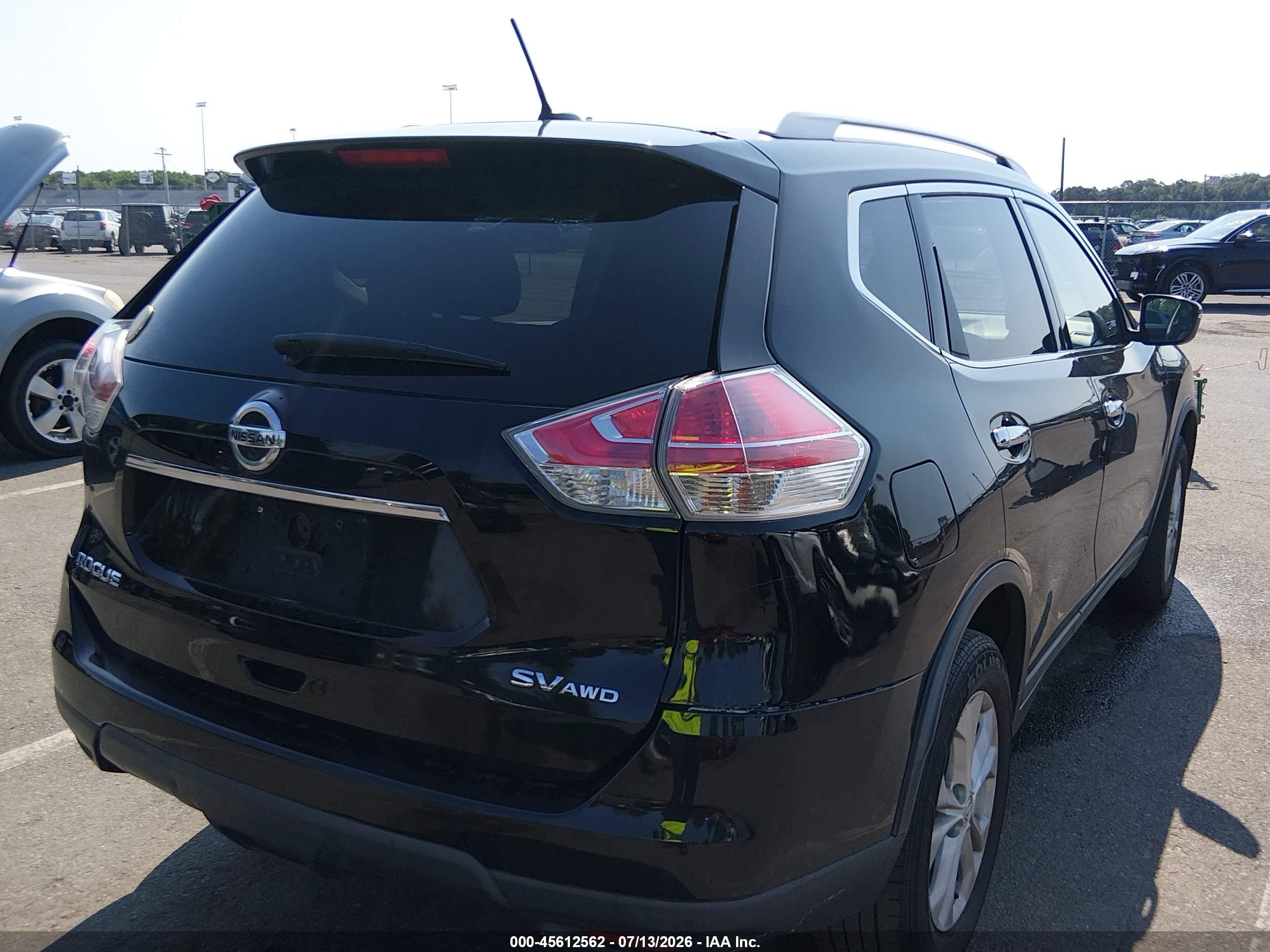 2015 Nissan Rogue Sv Black vin: KNMAT2MV7FP511637