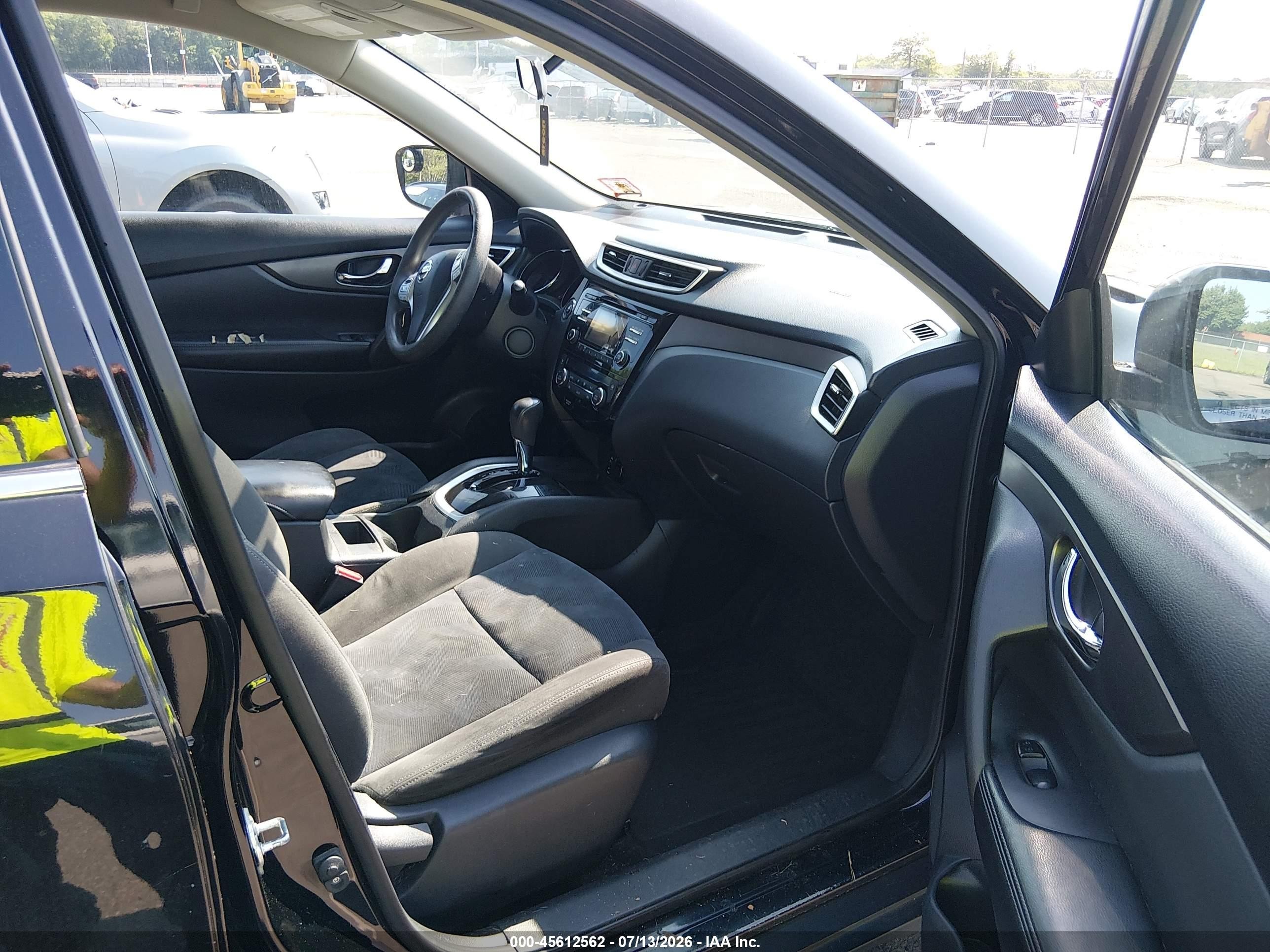 2015 Nissan Rogue Sv Black vin: KNMAT2MV7FP511637