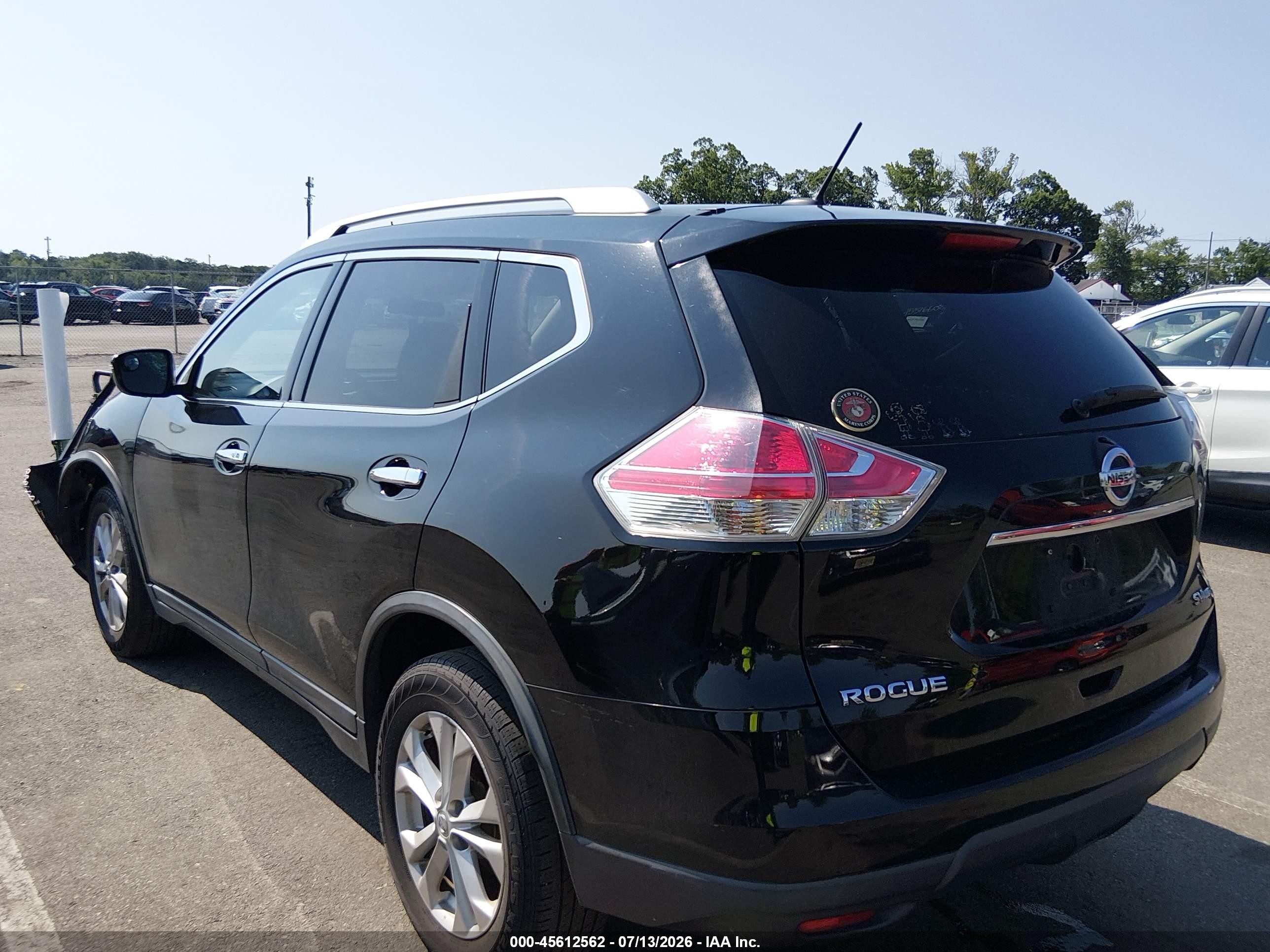 2015 Nissan Rogue Sv Black vin: KNMAT2MV7FP511637