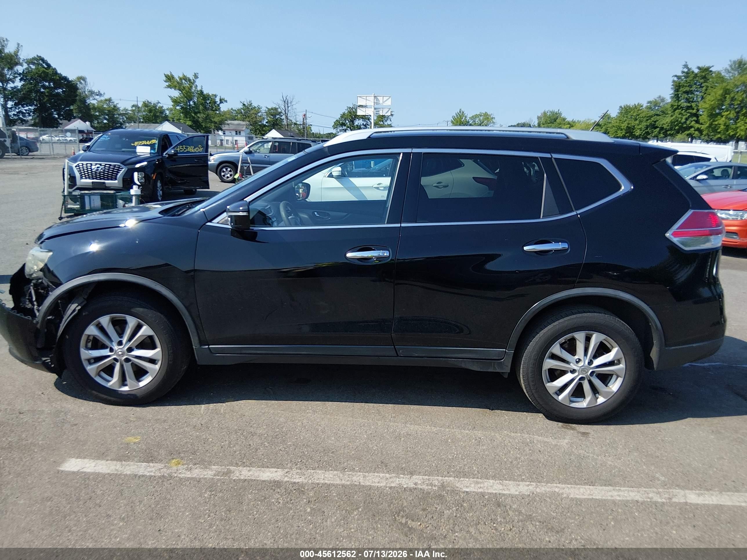 2015 Nissan Rogue Sv Black vin: KNMAT2MV7FP511637