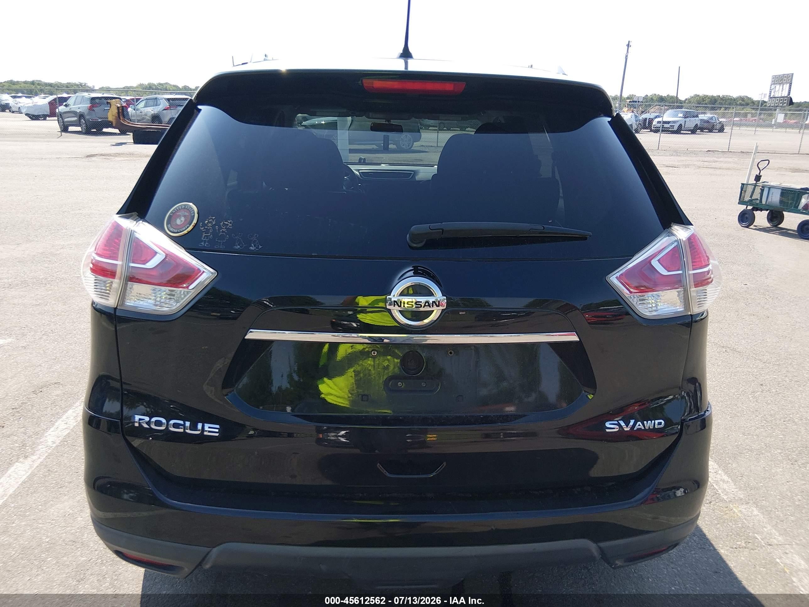 2015 Nissan Rogue Sv Black vin: KNMAT2MV7FP511637