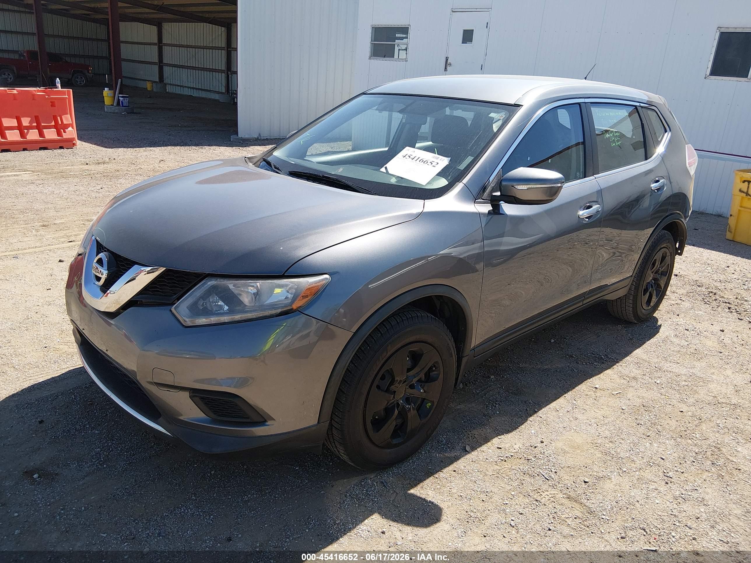 2015 Nissan Rogue S Gray vin: KNMAT2MV7FP514697