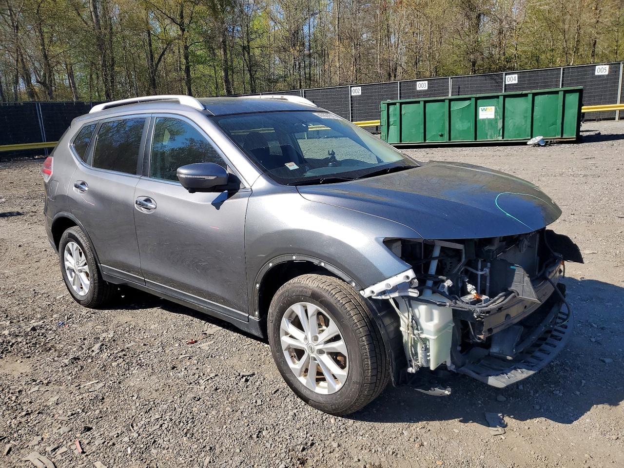 2015 Nissan Rogue Sv Gray vin: KNMAT2MV7FP533251