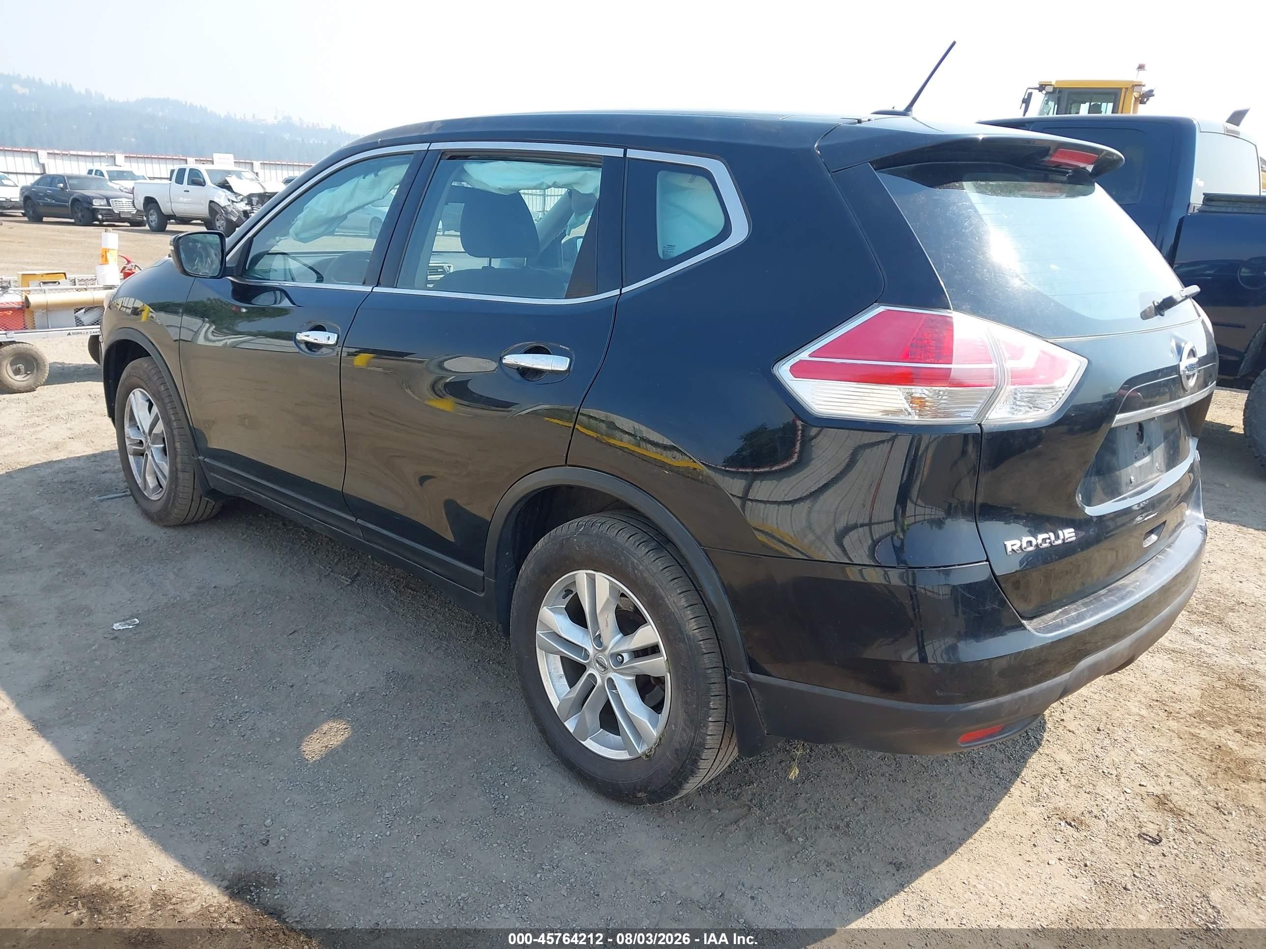 2015 Nissan Rogue S Black vin: KNMAT2MV7FP540331