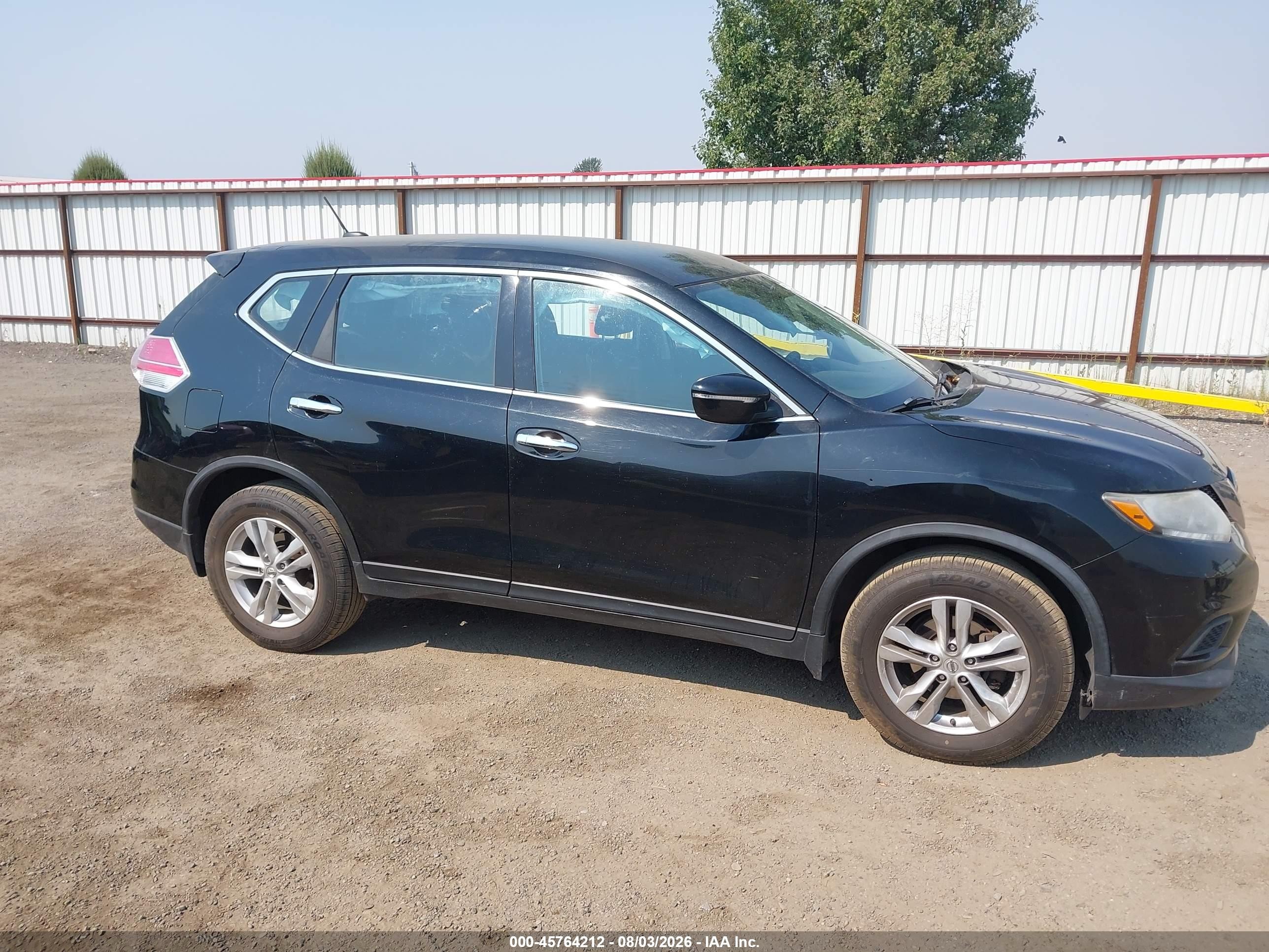 2015 Nissan Rogue S Black vin: KNMAT2MV7FP540331