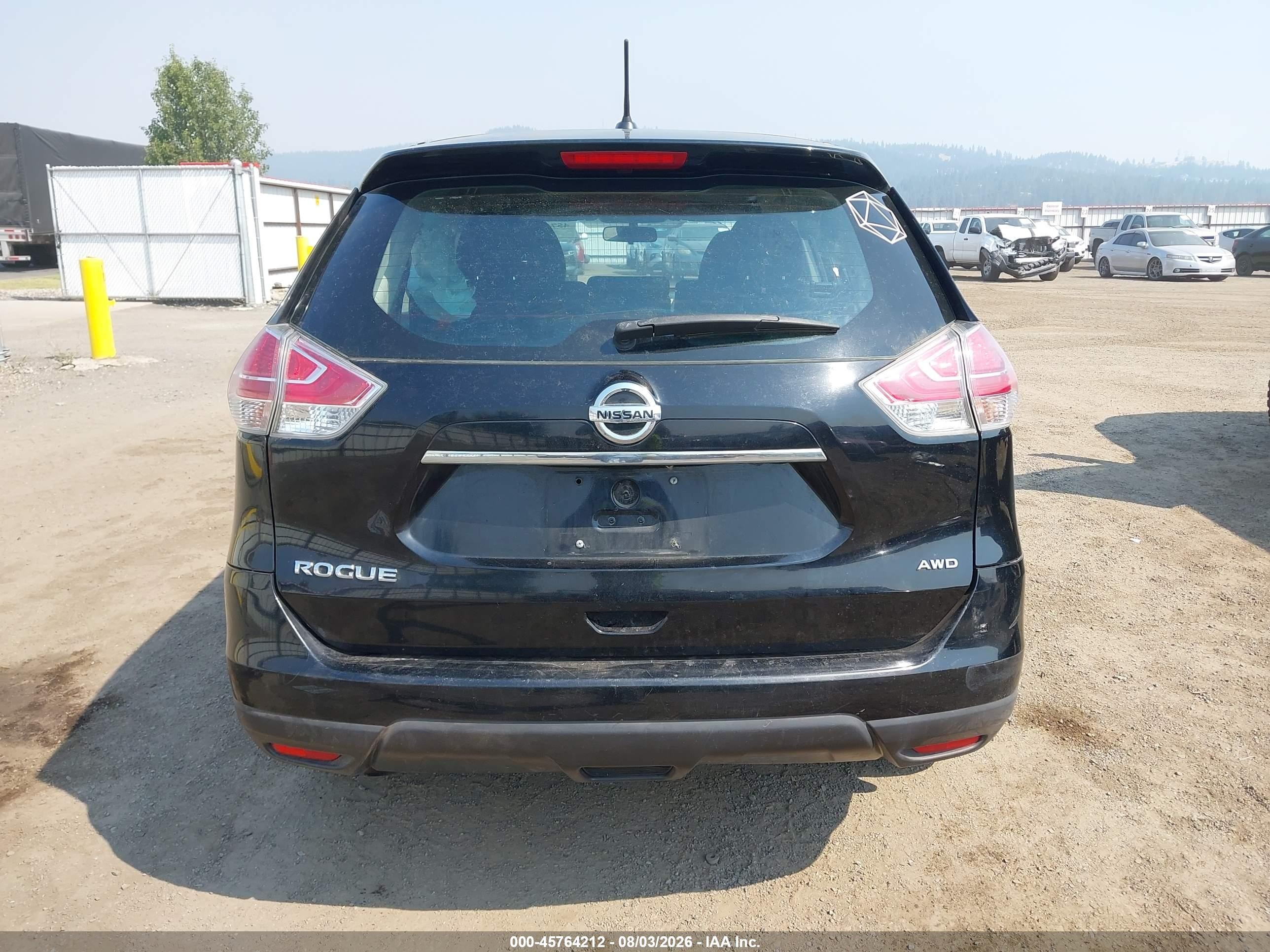 2015 Nissan Rogue S Black vin: KNMAT2MV7FP540331