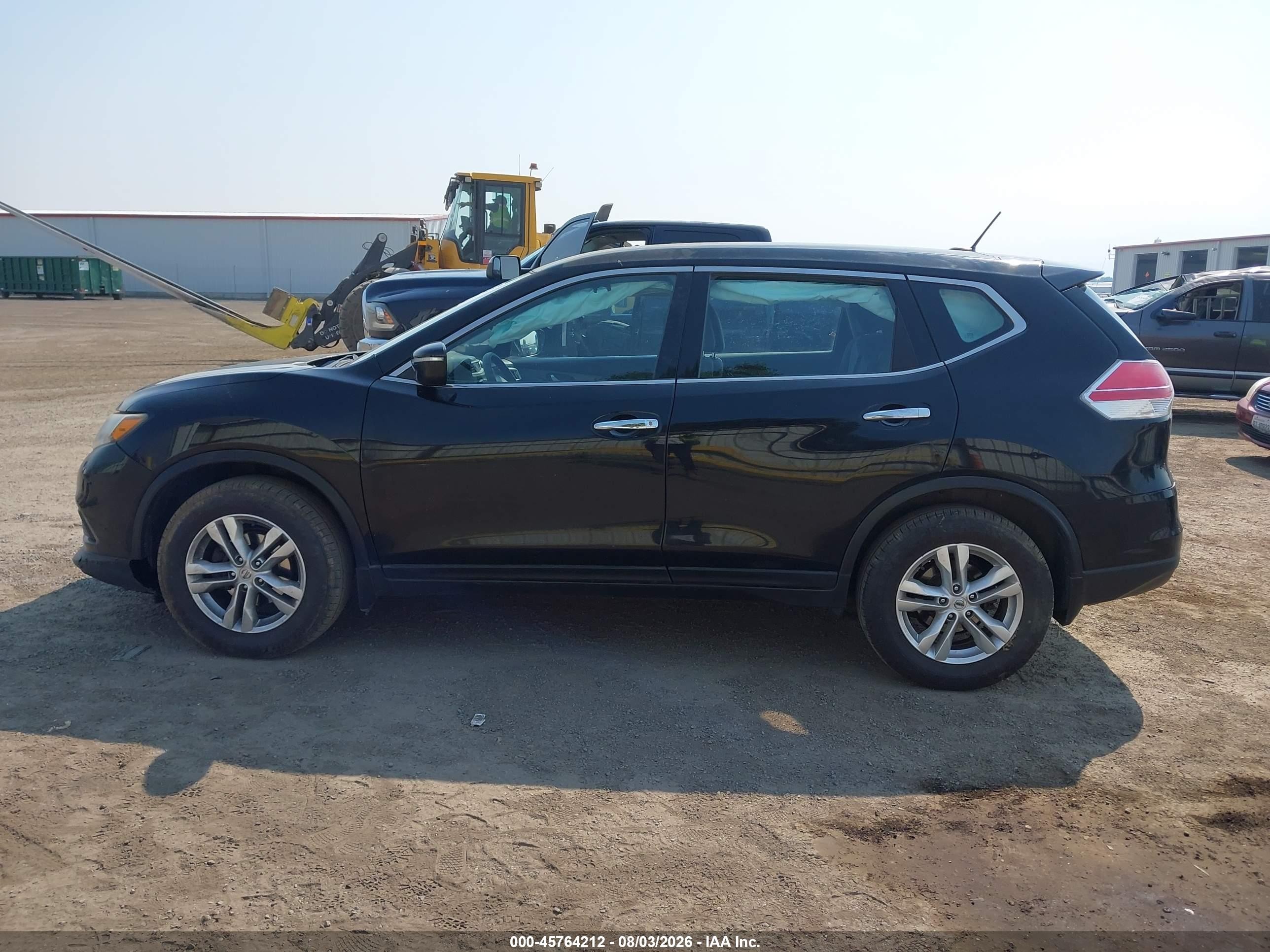 2015 Nissan Rogue S Black vin: KNMAT2MV7FP540331