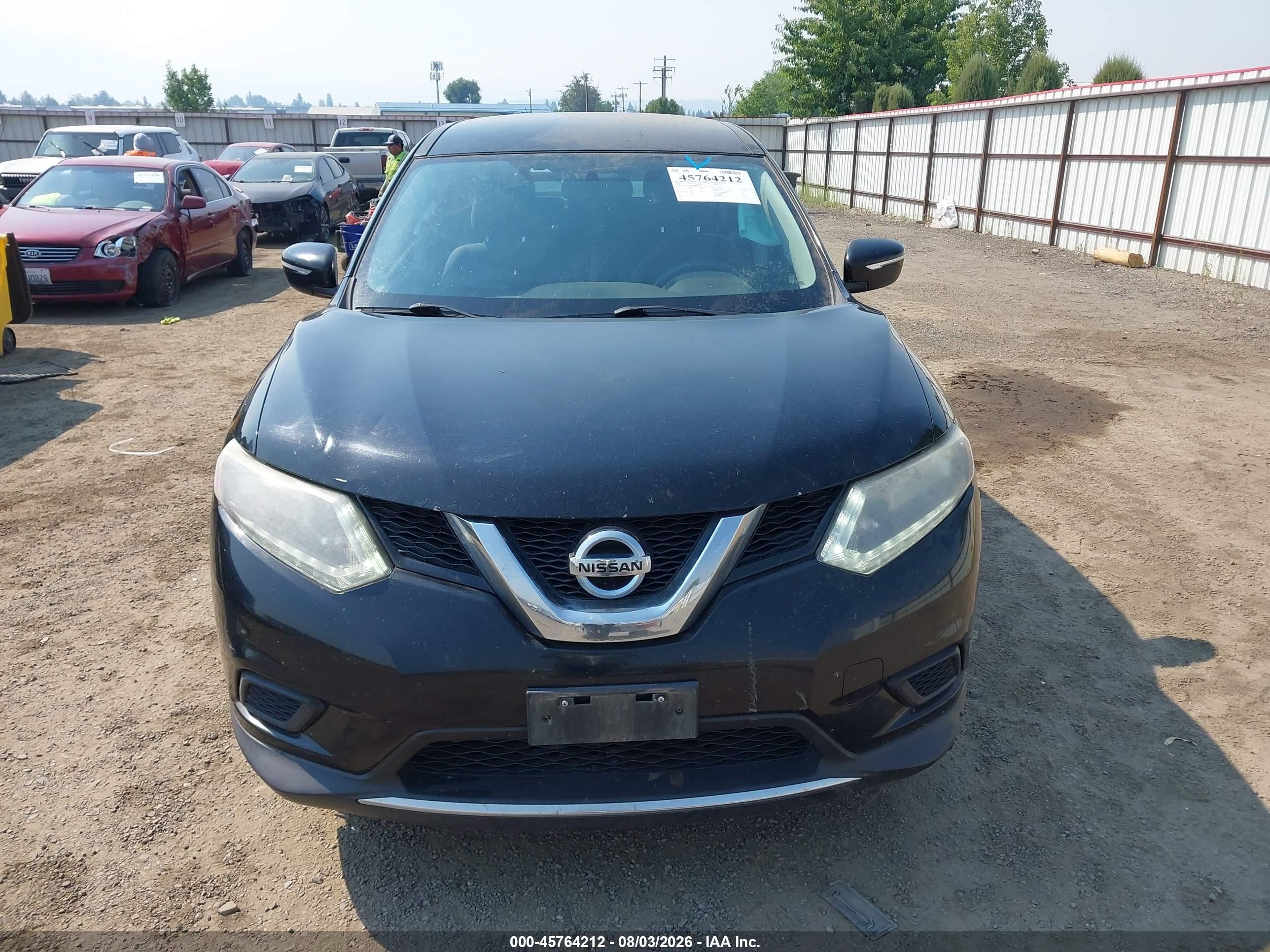 2015 Nissan Rogue S Black vin: KNMAT2MV7FP540331