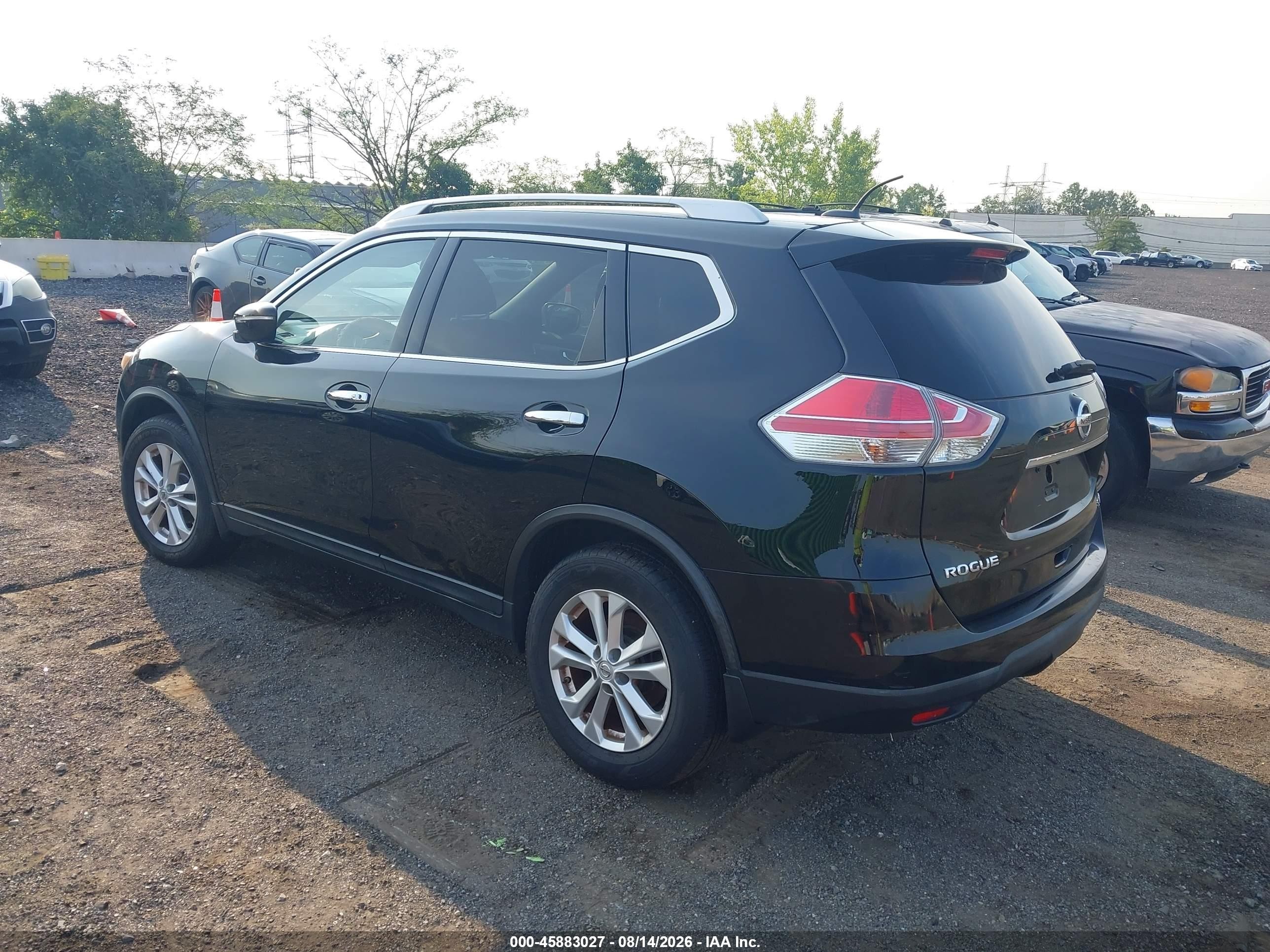 2015 Nissan Rogue S/sl/sv Black vin: KNMAT2MV7FP541401