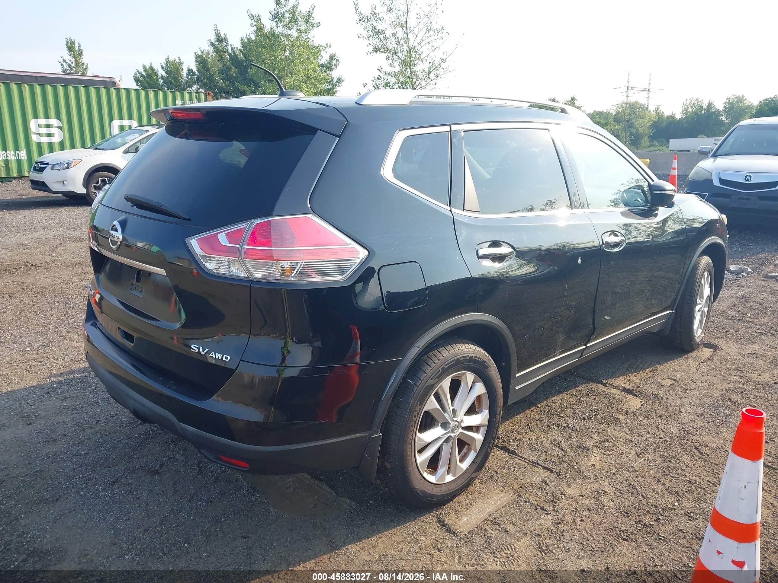 2015 Nissan Rogue S/sl/sv Black vin: KNMAT2MV7FP541401
