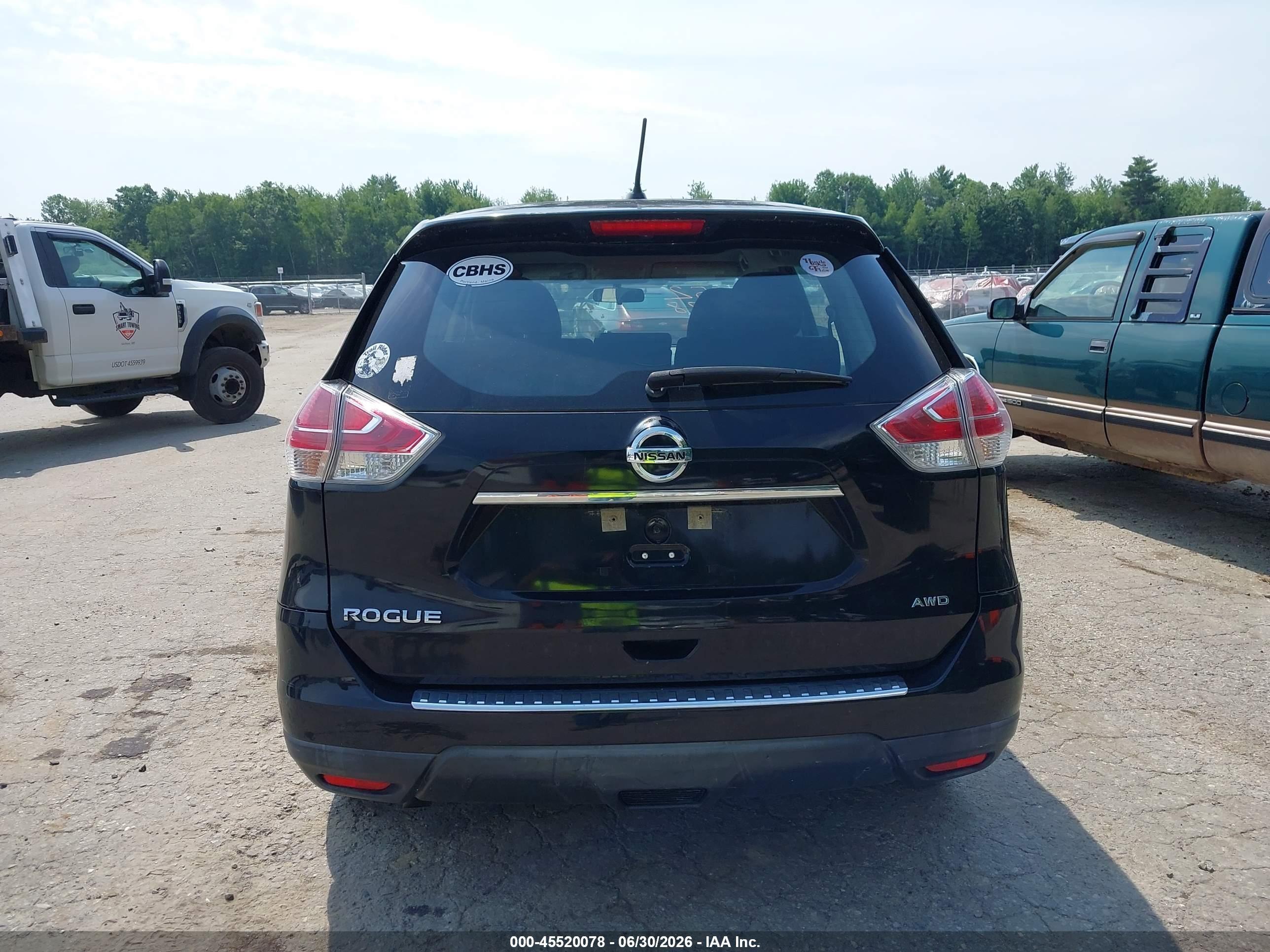 2015 Nissan Rogue S Black vin: KNMAT2MV7FP550115