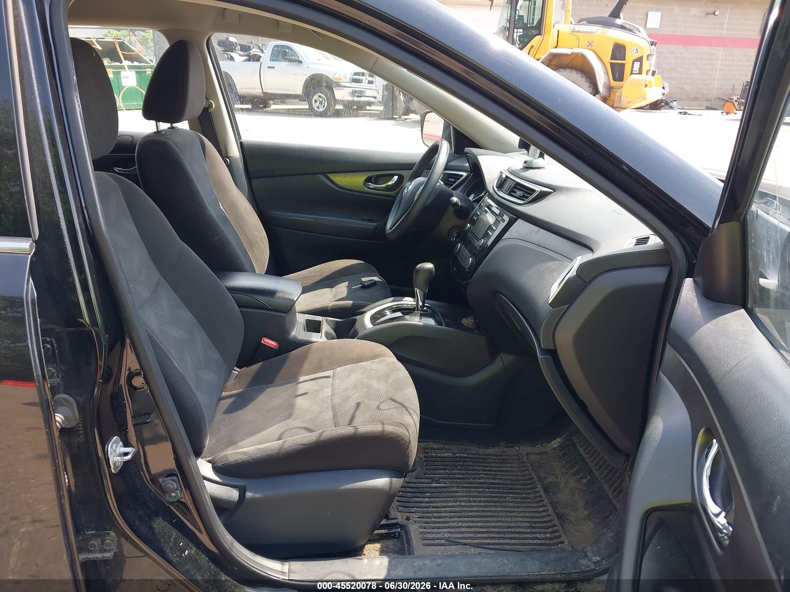 2015 Nissan Rogue S Black vin: KNMAT2MV7FP550115