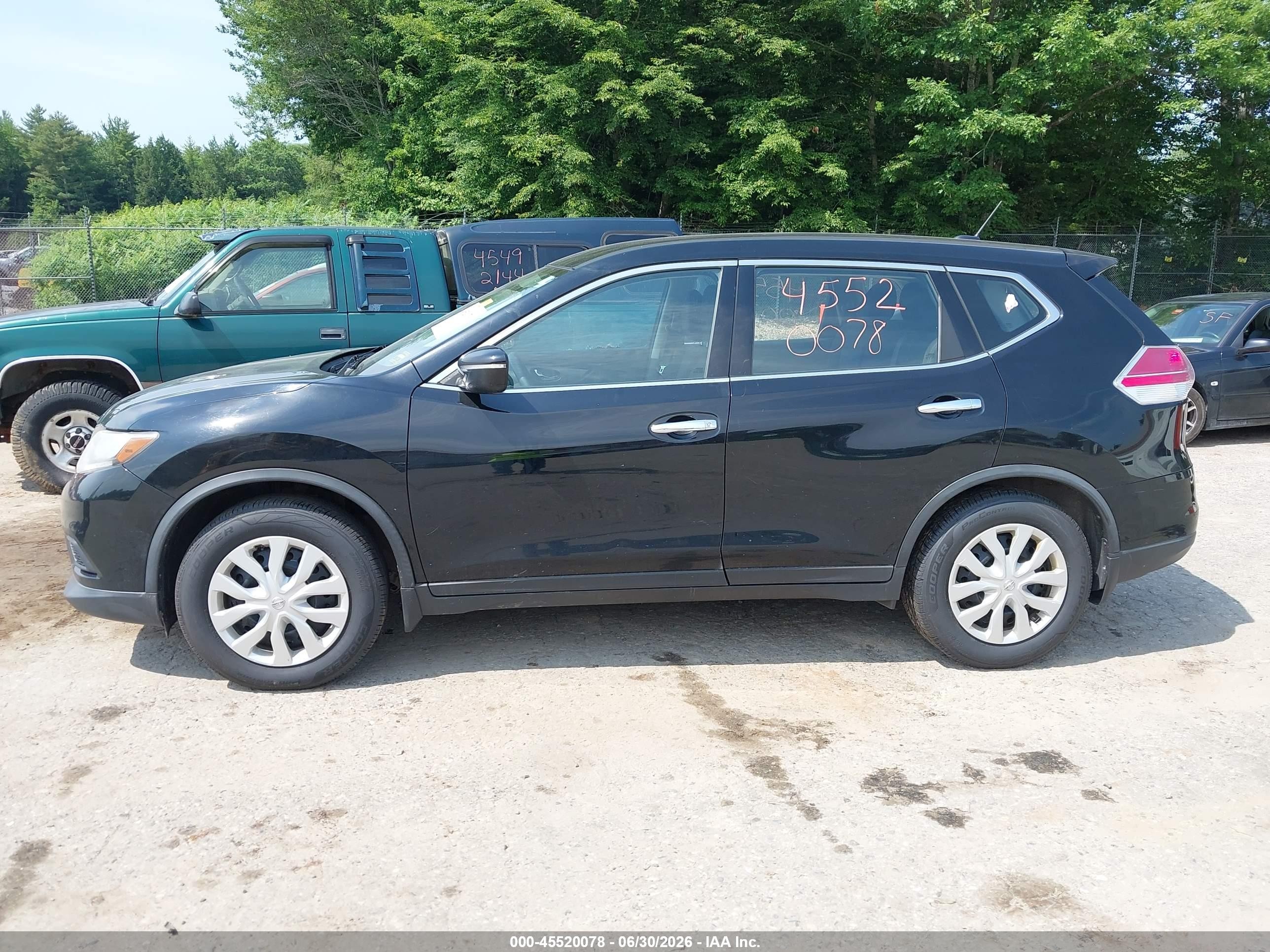 2015 Nissan Rogue S Black vin: KNMAT2MV7FP550115