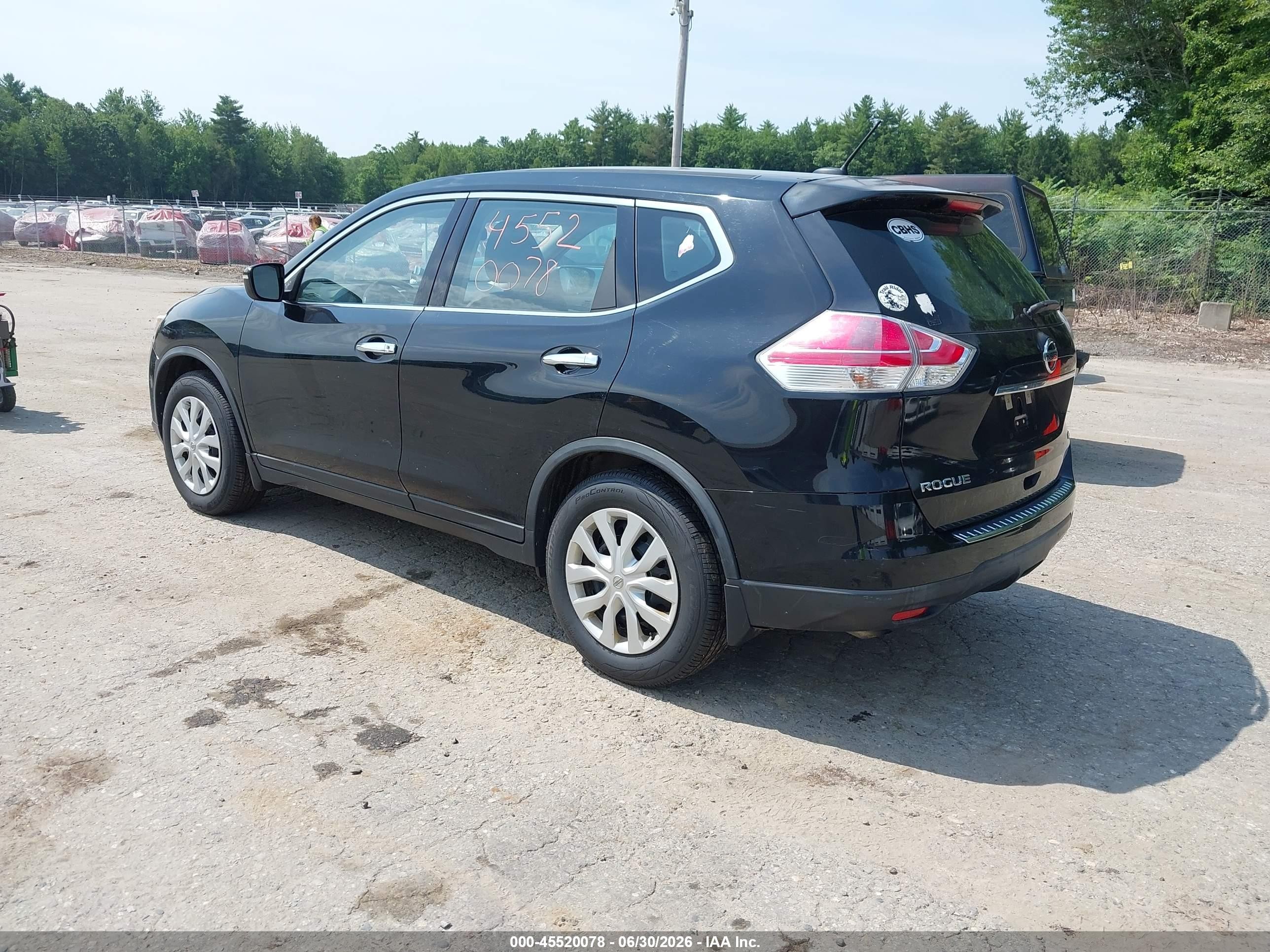 2015 Nissan Rogue S Black vin: KNMAT2MV7FP550115