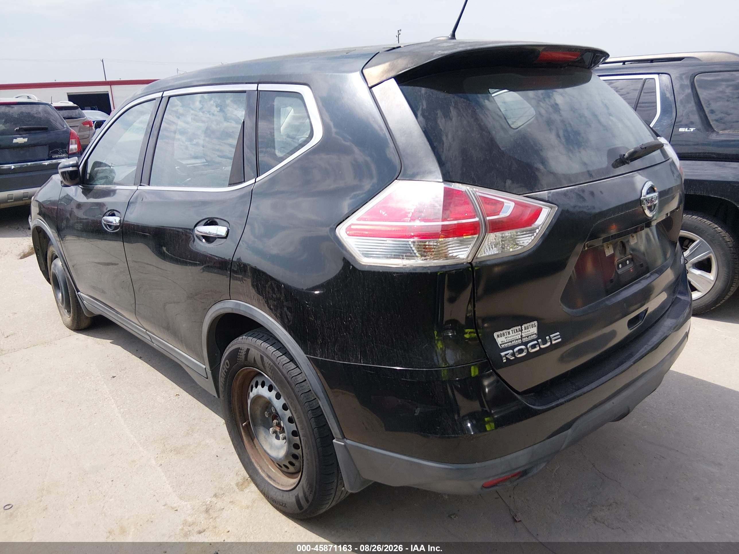 2015 Nissan Rogue S Black vin: KNMAT2MV7FP563768