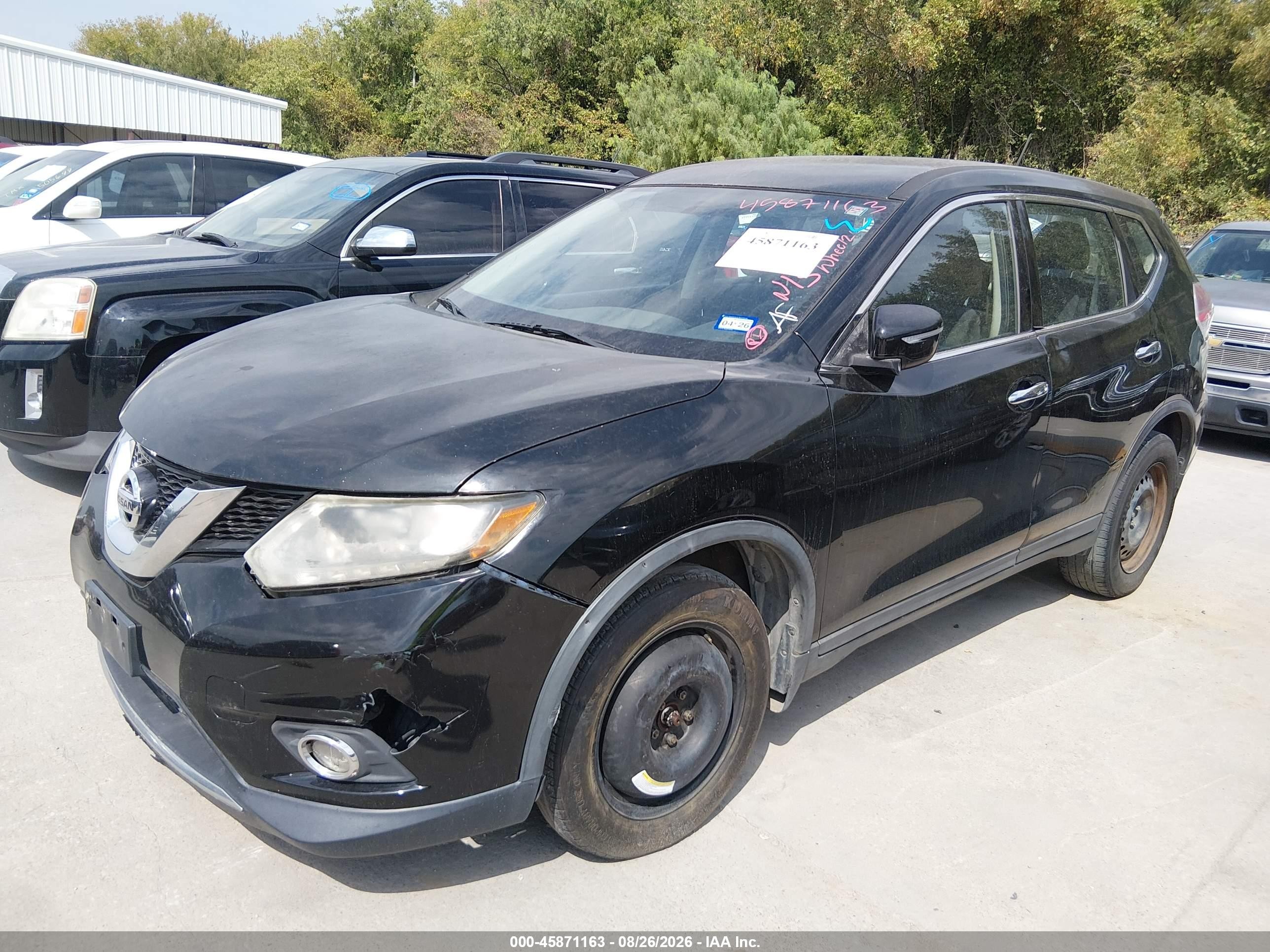 2015 Nissan Rogue S Black vin: KNMAT2MV7FP563768