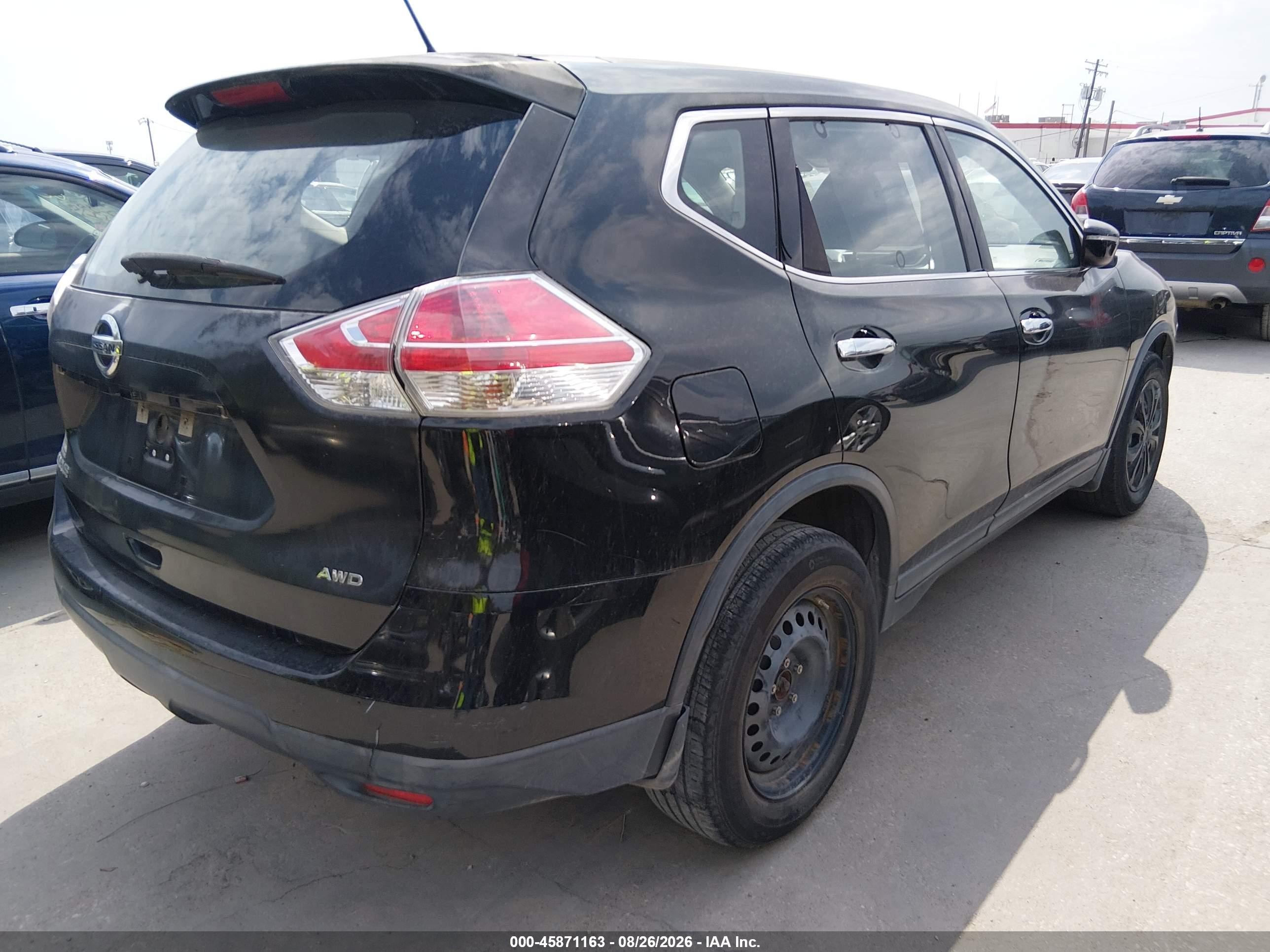 2015 Nissan Rogue S Black vin: KNMAT2MV7FP563768