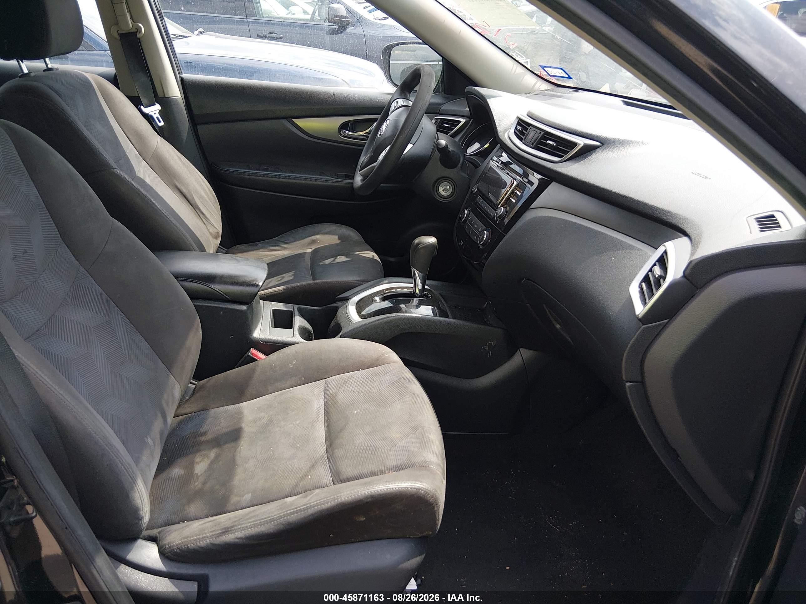 2015 Nissan Rogue S Black vin: KNMAT2MV7FP563768
