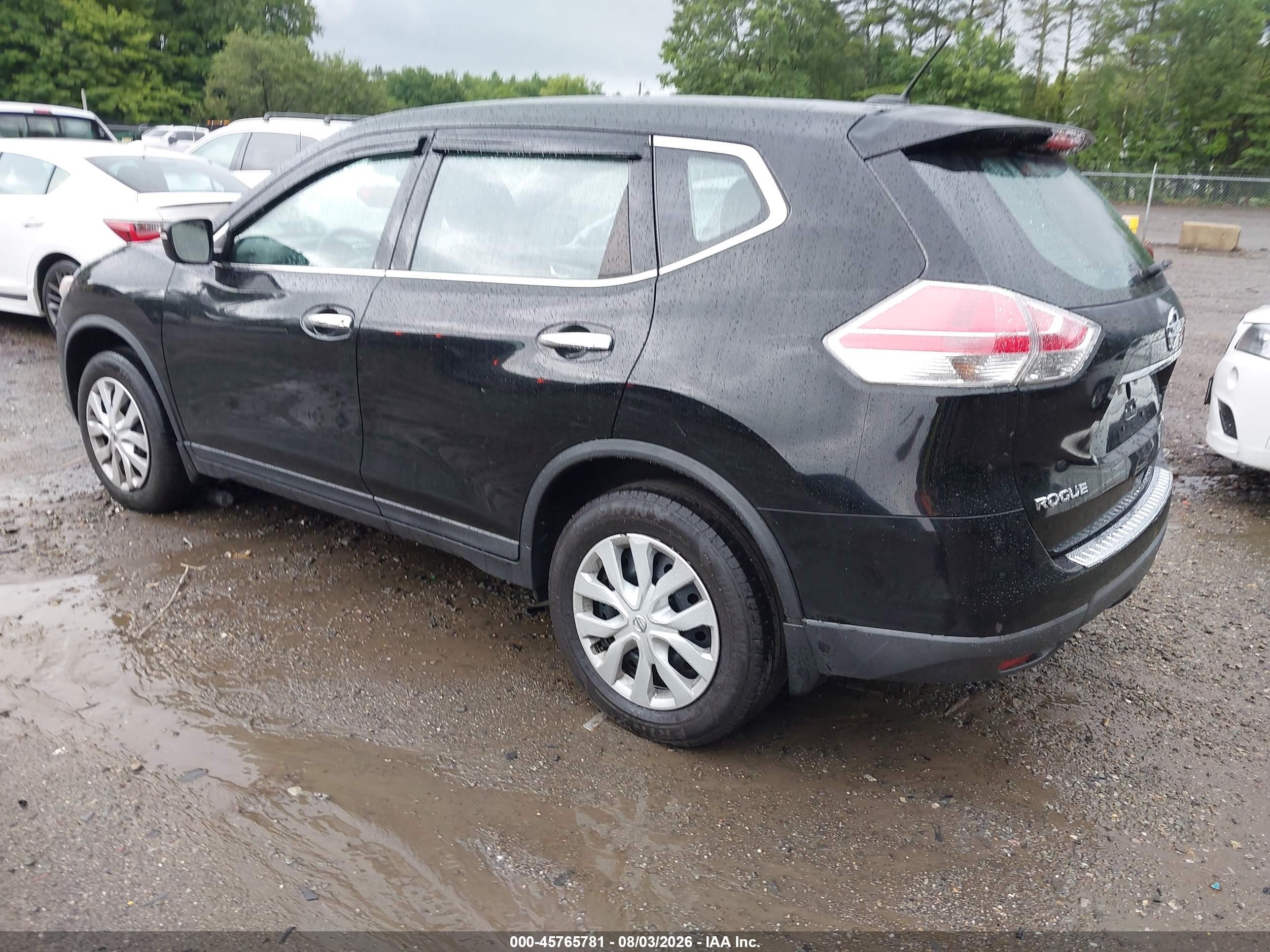 2015 Nissan Rogue S Black vin: KNMAT2MV7FP565469