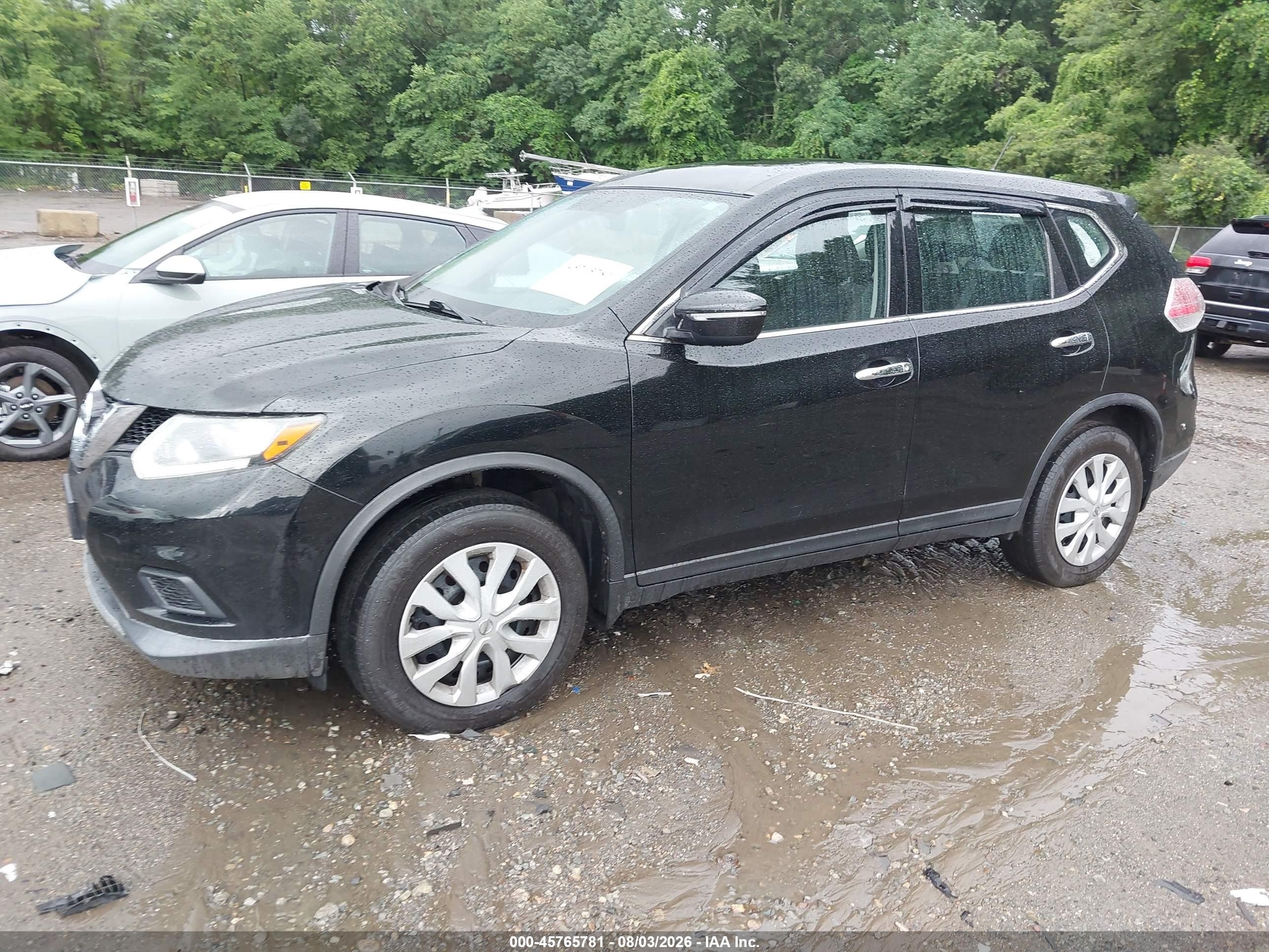 2015 Nissan Rogue S Black vin: KNMAT2MV7FP565469