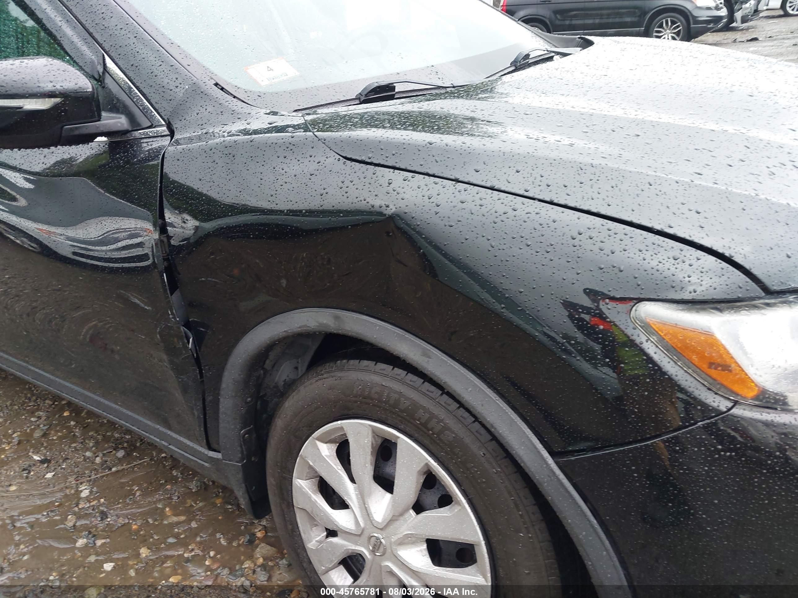 2015 Nissan Rogue S Black vin: KNMAT2MV7FP565469