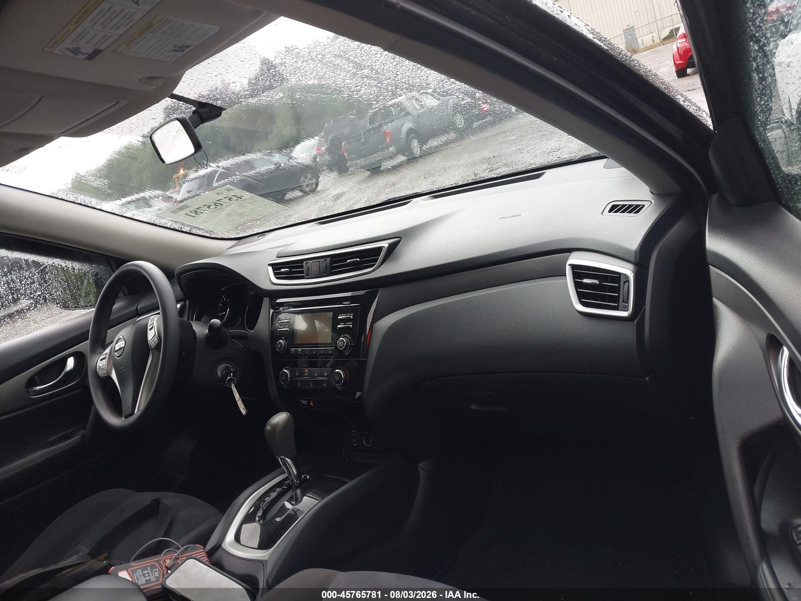 2015 Nissan Rogue S Black vin: KNMAT2MV7FP565469