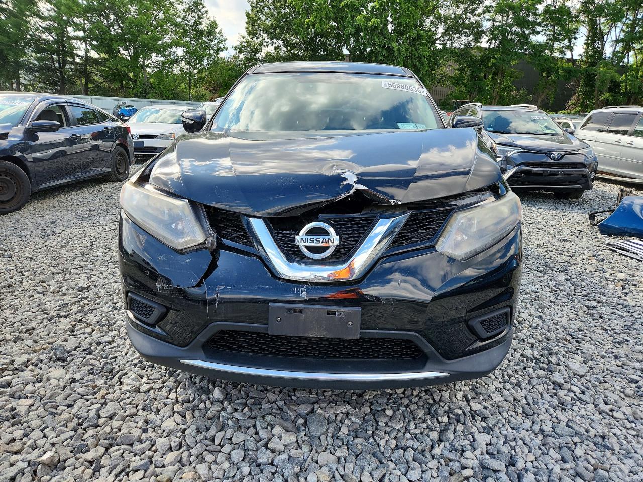 2015 Nissan Rogue S Черный vin: KNMAT2MV7FP583907
