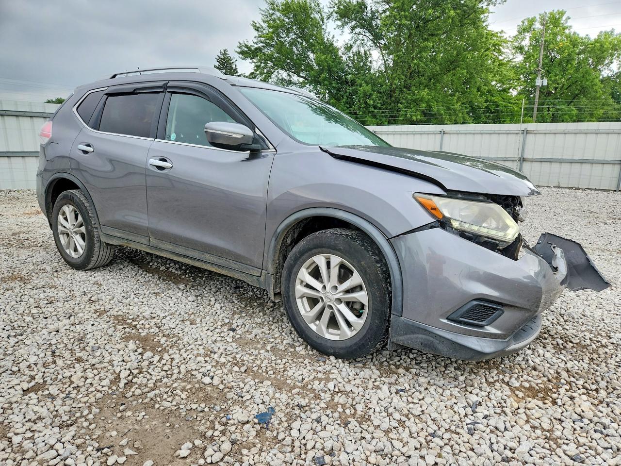 2015 Nissan Rogue Sv Серый vin: KNMAT2MV7FP584961
