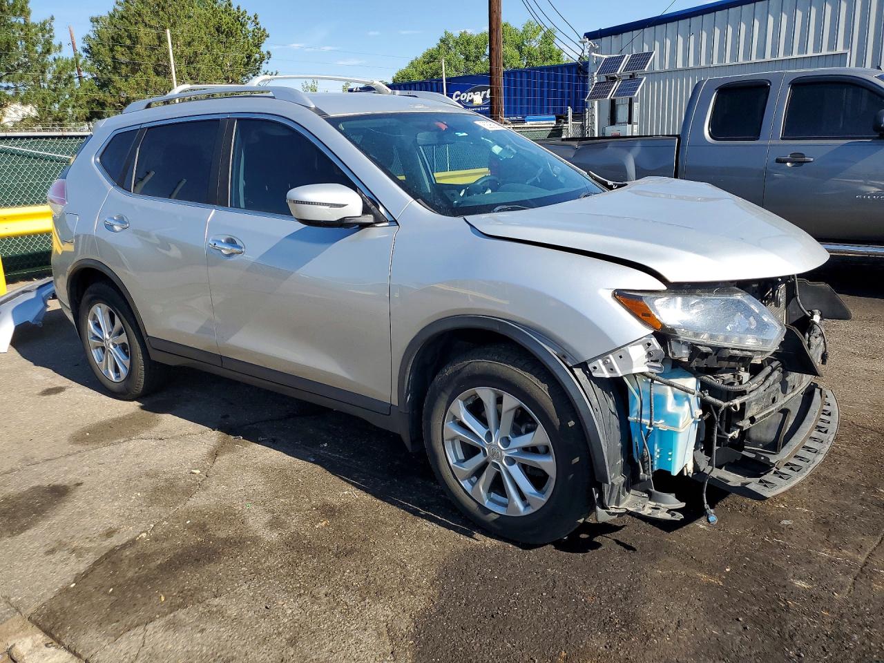 2016 Nissan Rogue Sv Silver vin: KNMAT2MV7GP644707