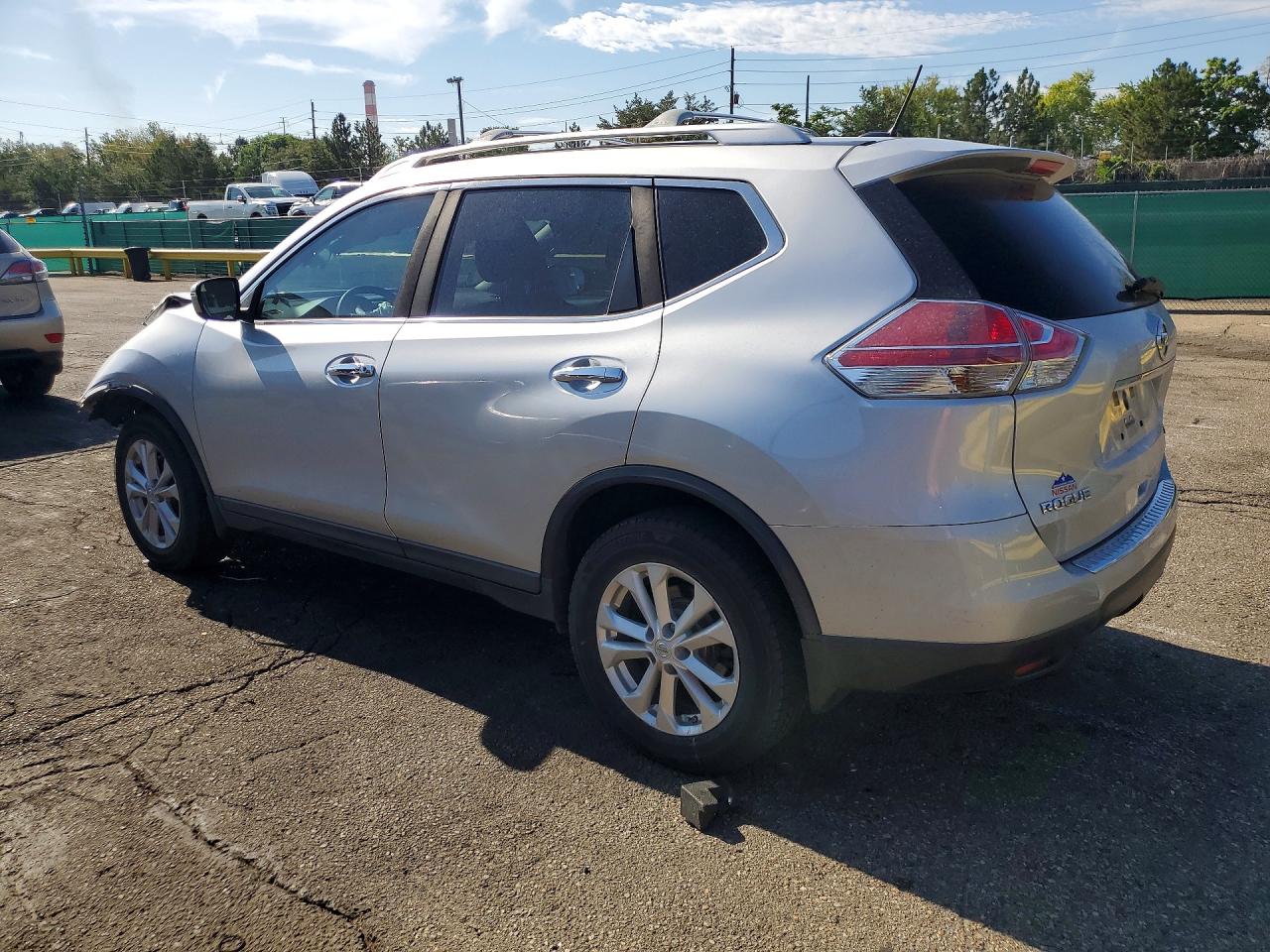 2016 Nissan Rogue Sv Silver vin: KNMAT2MV7GP644707