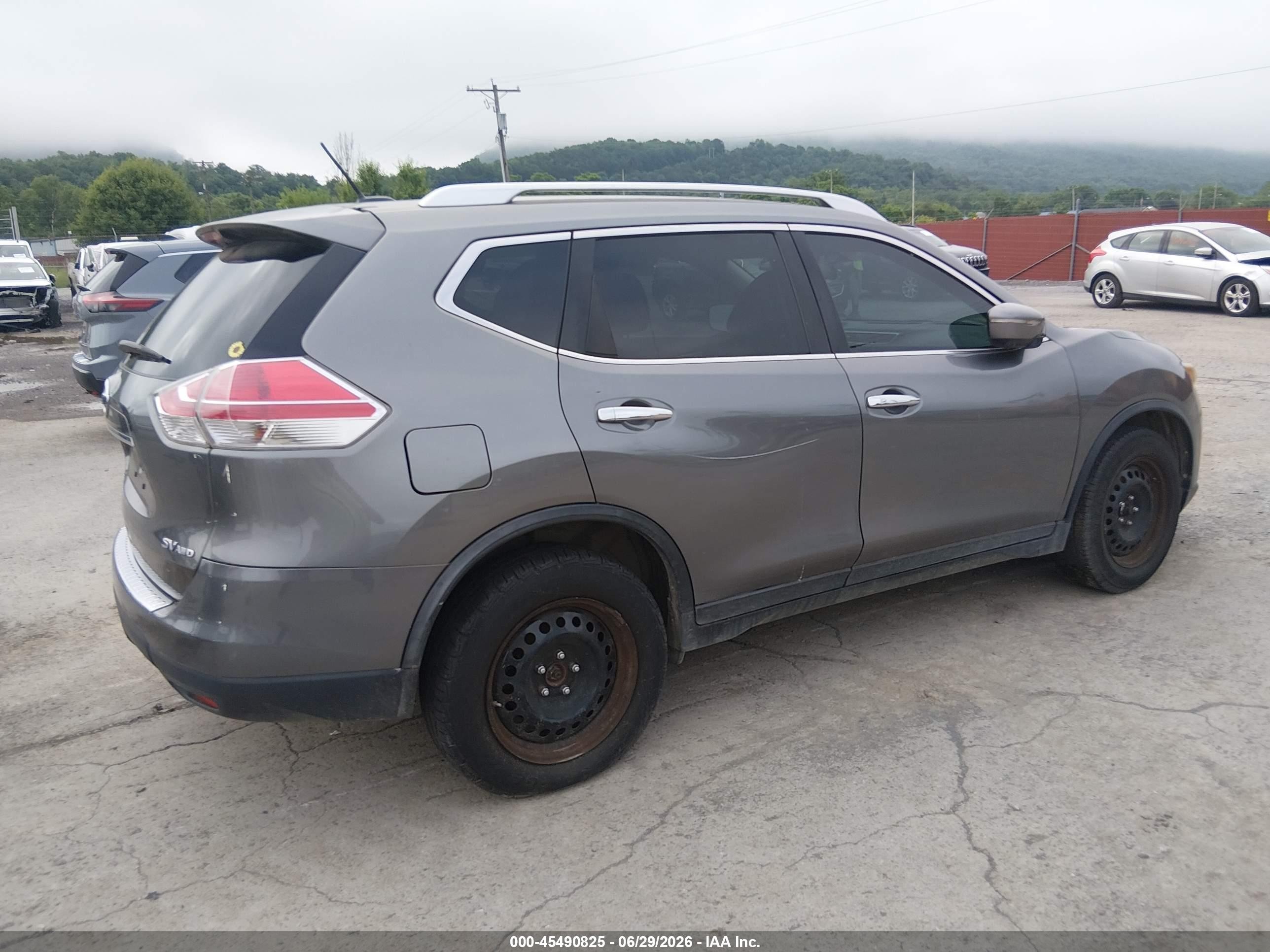 2015 Nissan Rogue Sv Gray vin: KNMAT2MV8FP506267