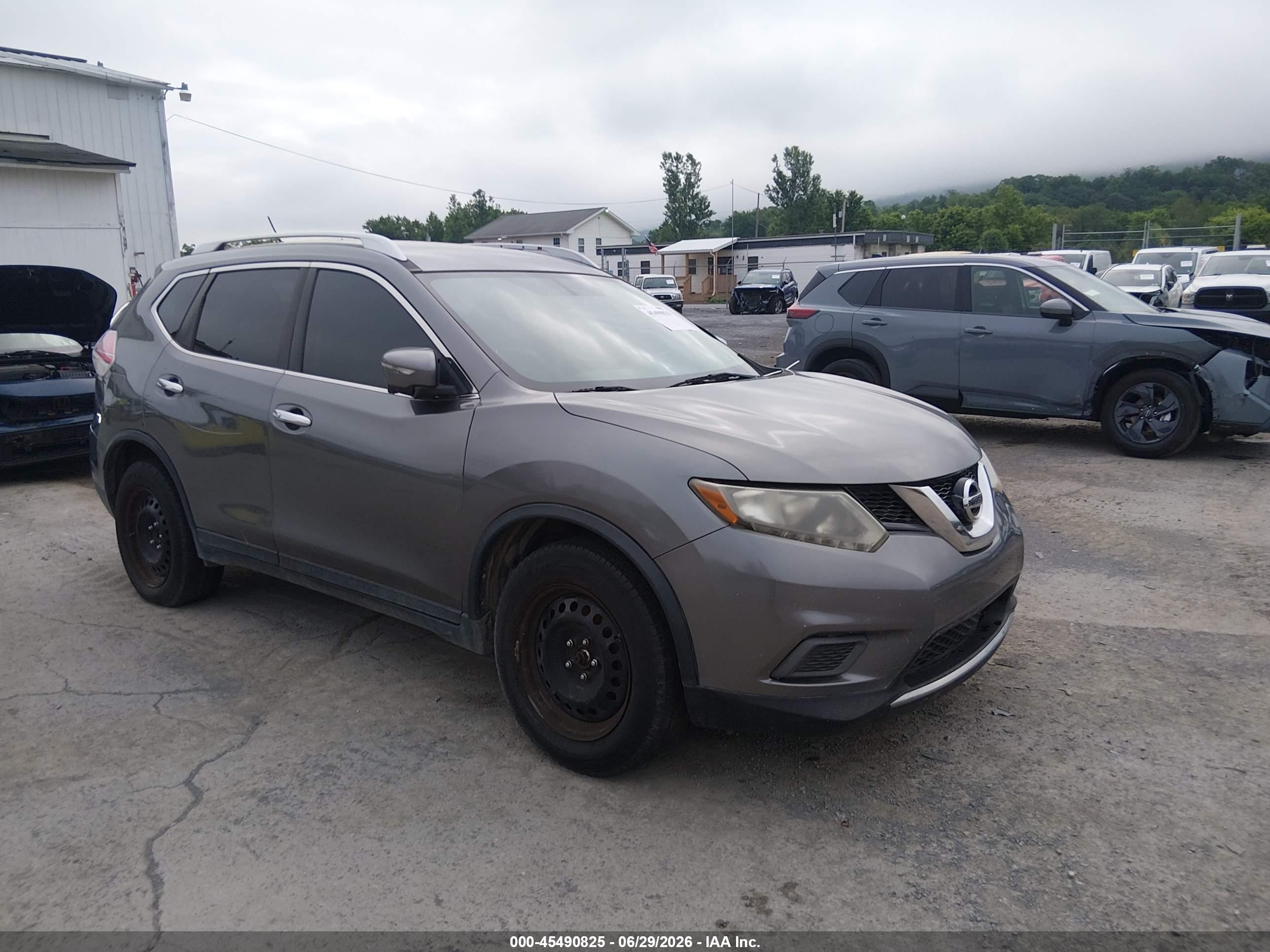 2015 Nissan Rogue Sv Gray vin: KNMAT2MV8FP506267